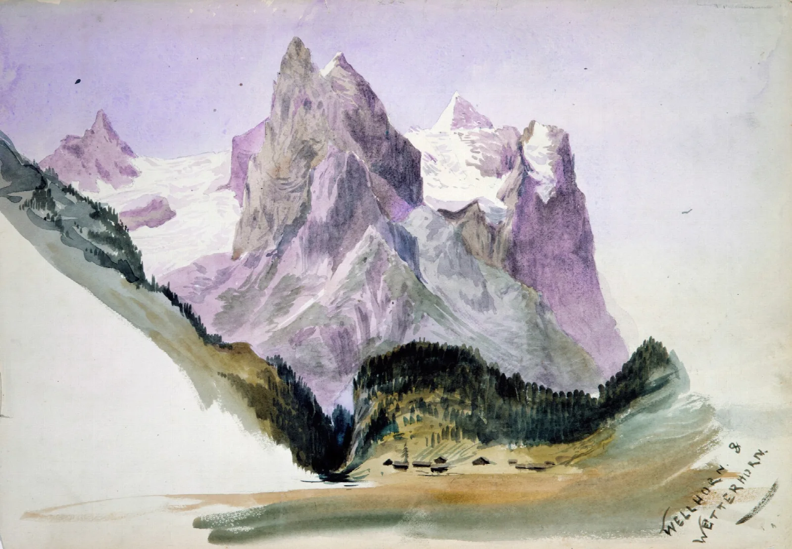 Wellhorn And Wetterhorn From Brunig Overleaf Wall Art by John Singer Sargent - Canvas Print