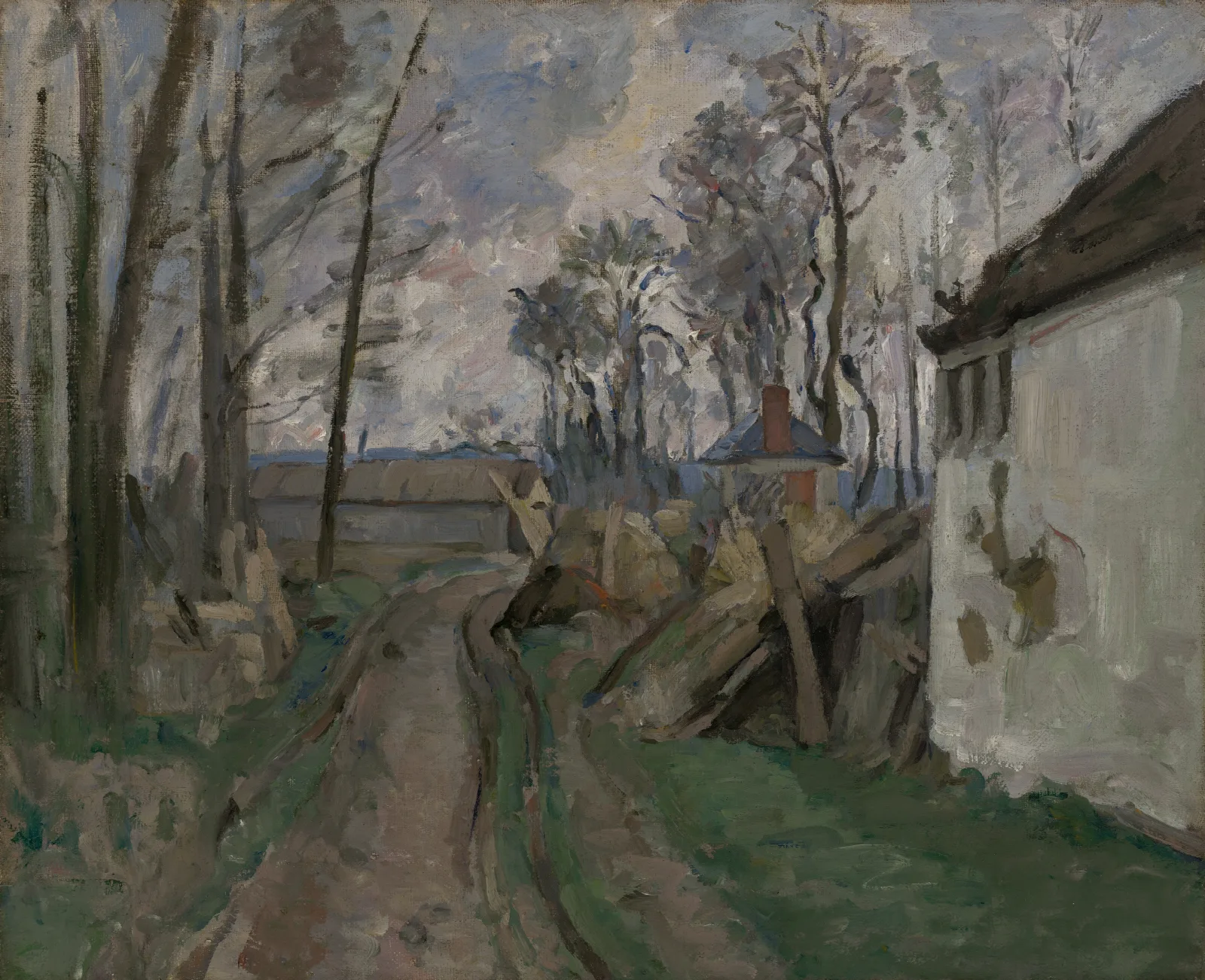 A Village Road Near Auvers Wall Art by Paul Cézanne - Canvas Print