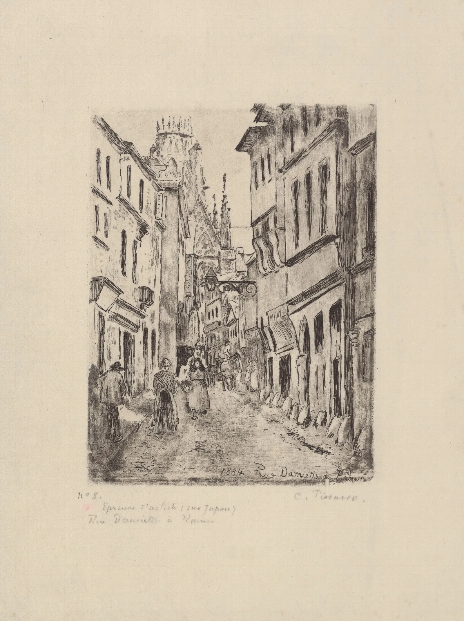 Rue Damiette A Rouen Wall Art by Camille Pissarro - Canvas Print