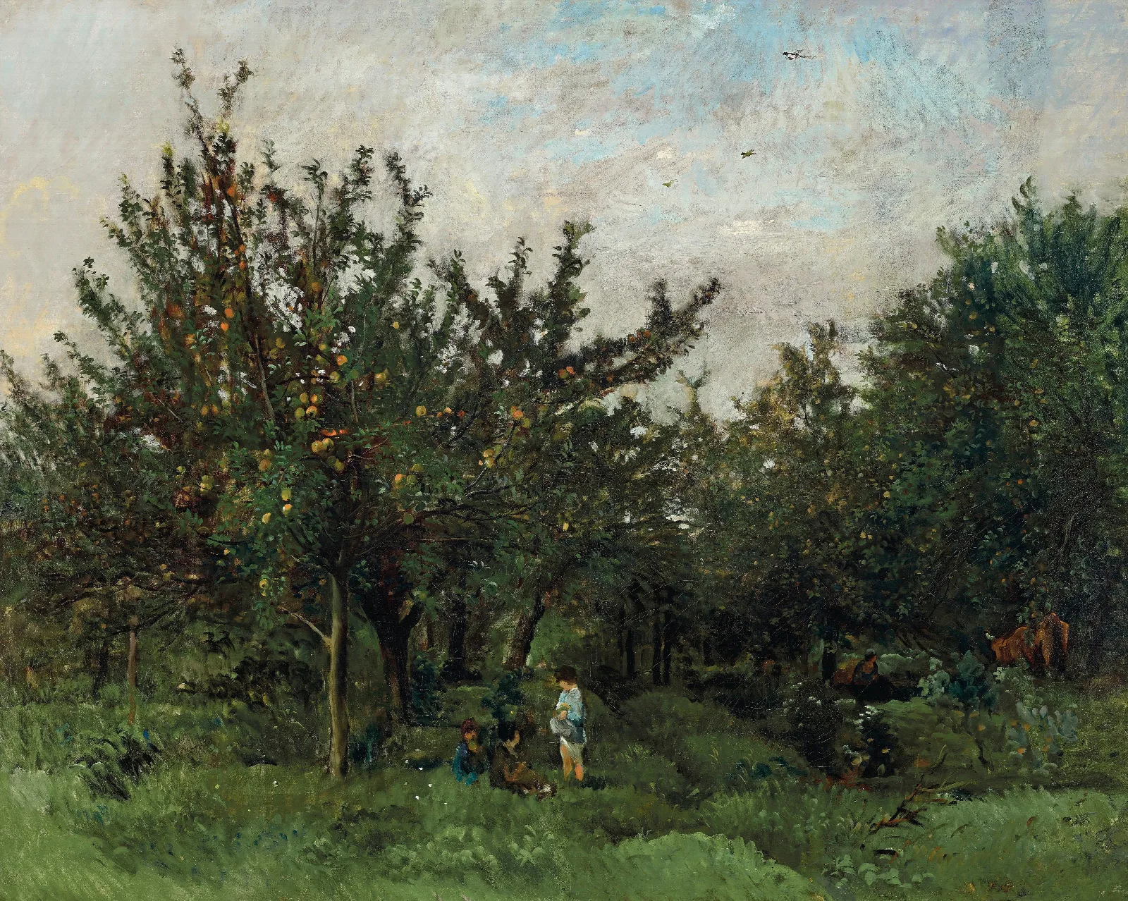 Un Verger Wall Art by Charles François Daubigny - Canvas Print