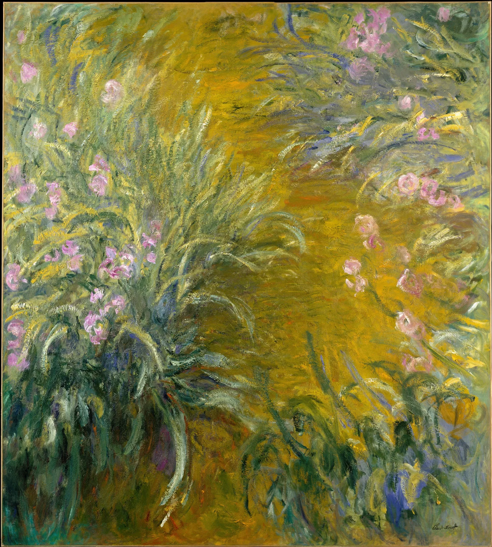 The Path Through The Irises Wall Art by Claude Monet - Canvas Print