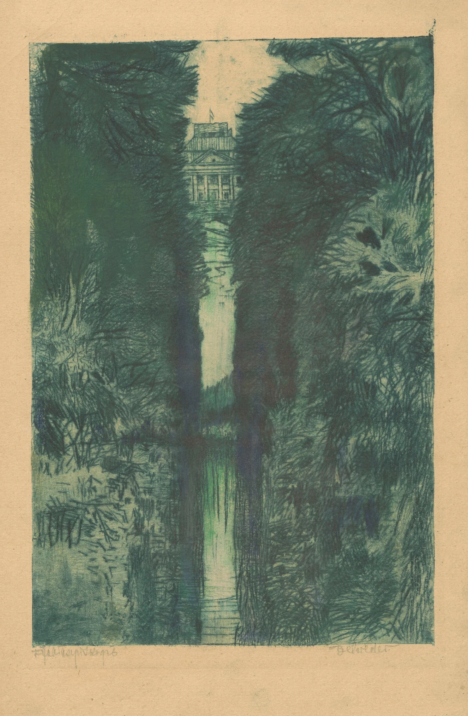 View Of Belweder From The Side Of Lazienki Park Wall Art by Feliks Jabłczyński - Canvas Print