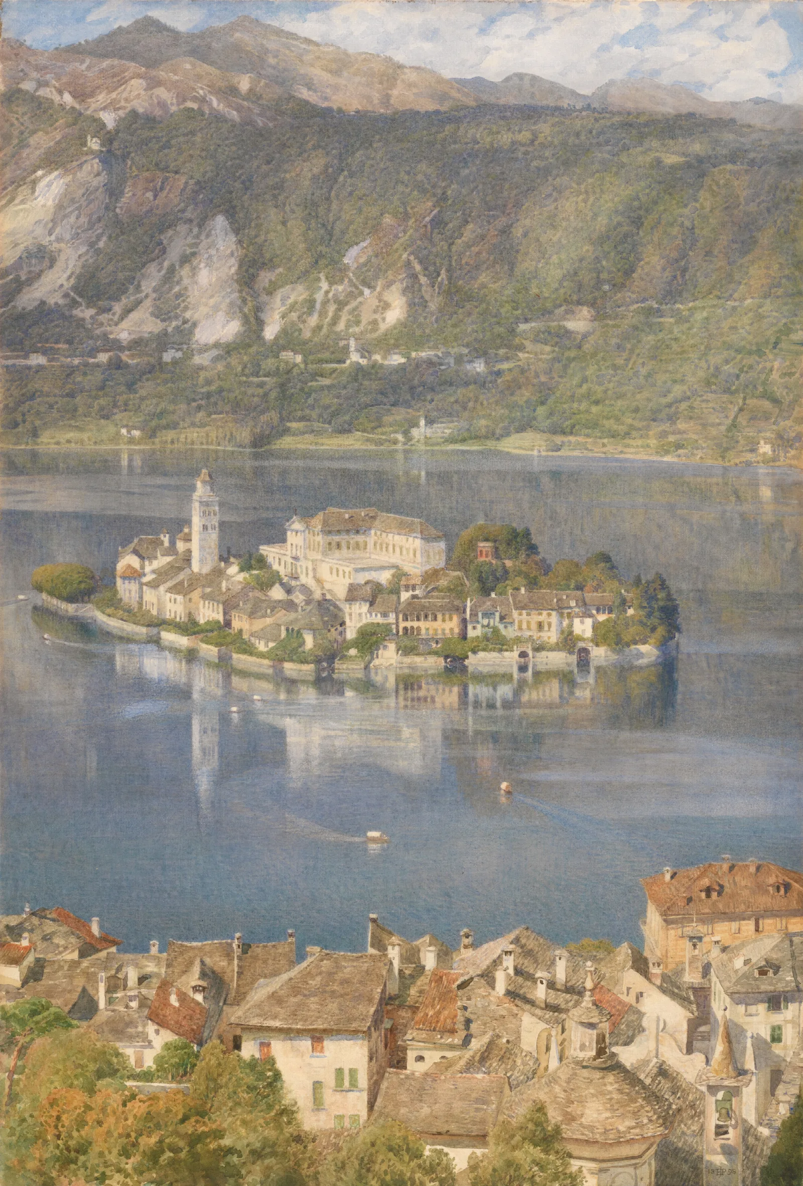 Isola San Giulio Lago Dorta Wall Art by Edward John Poynter - Canvas Print