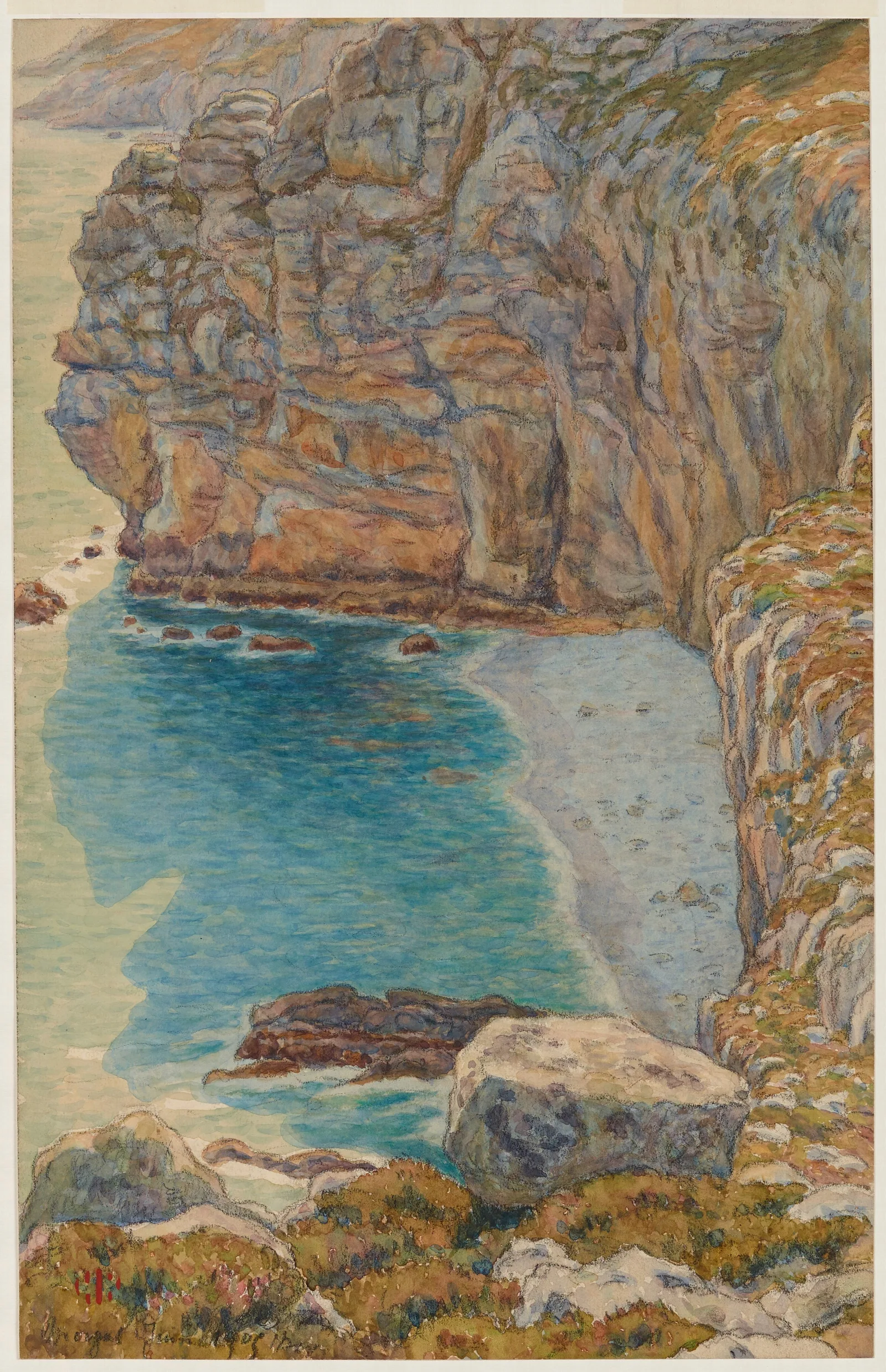 Falaises De Port Haor Morgat 2 Wall Art by Henri Rivière - Canvas Print