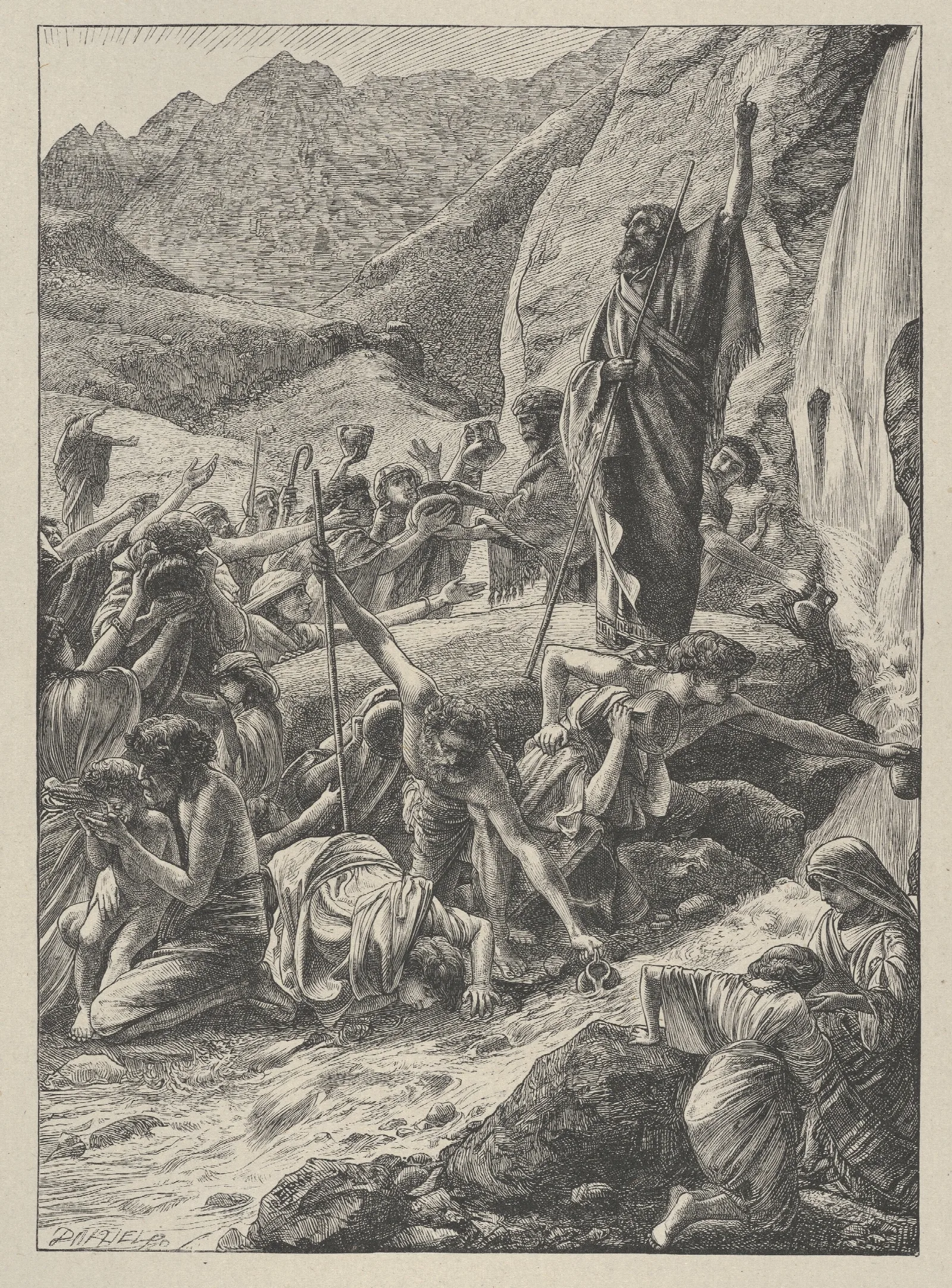 Moses Strikes The Rock Wall Art by Edward John Poynter - Canvas Print