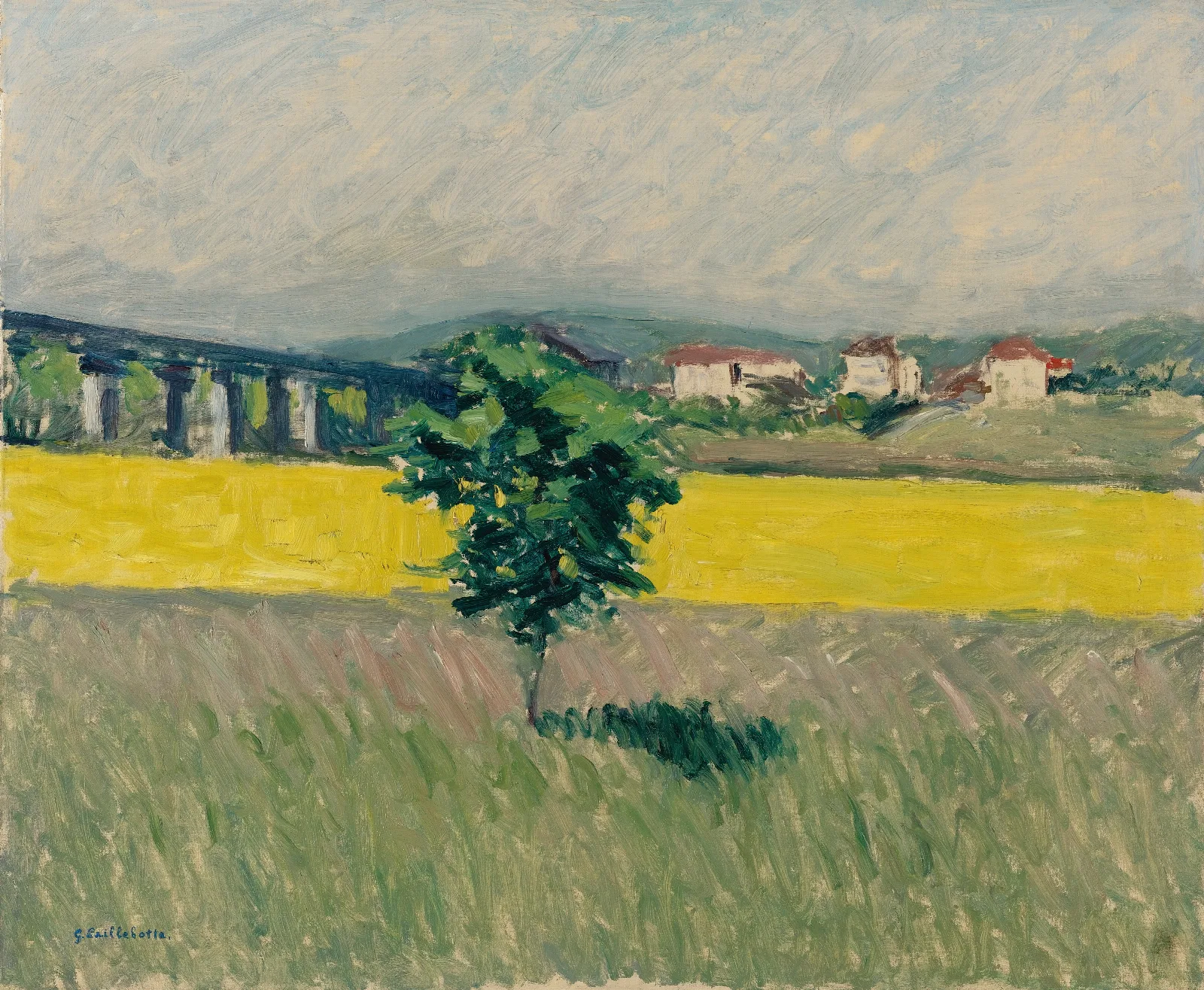 Prairie Au Pont Dargenteuil Wall Art by Gustave Caillebotte - Canvas Print