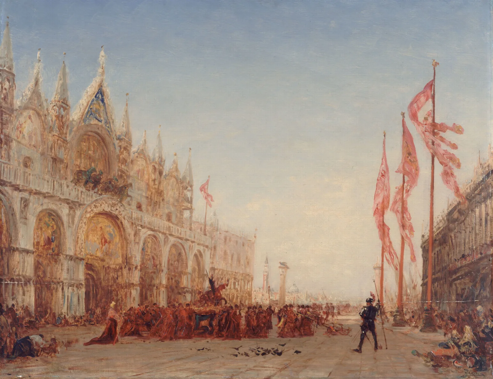 Venise Procession De La Saint Georges Wall Art by Félix Ziem - Canvas Print