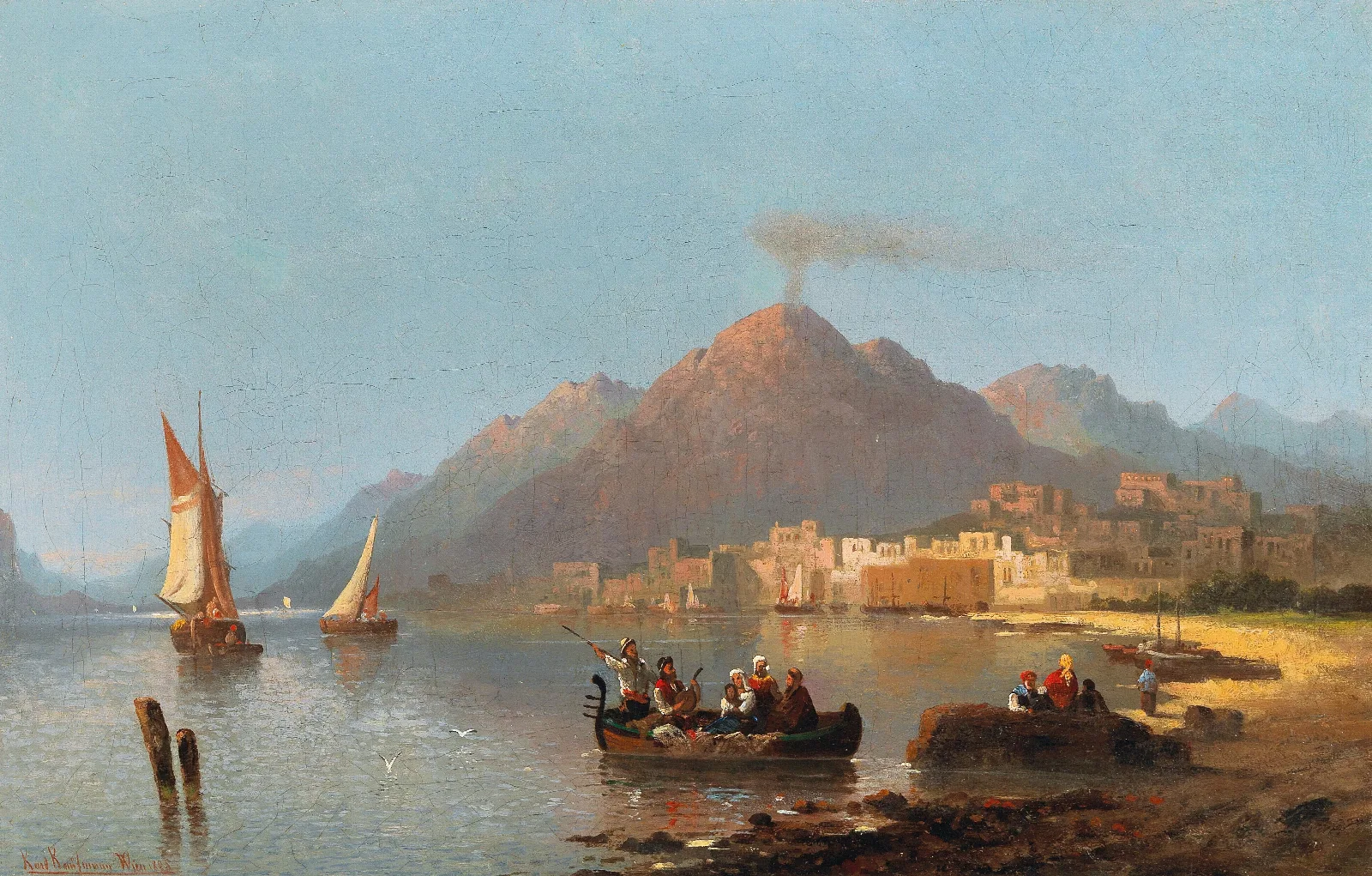 View Of Vesuvius Wall Art by Karl Kaufmann - Canvas Print