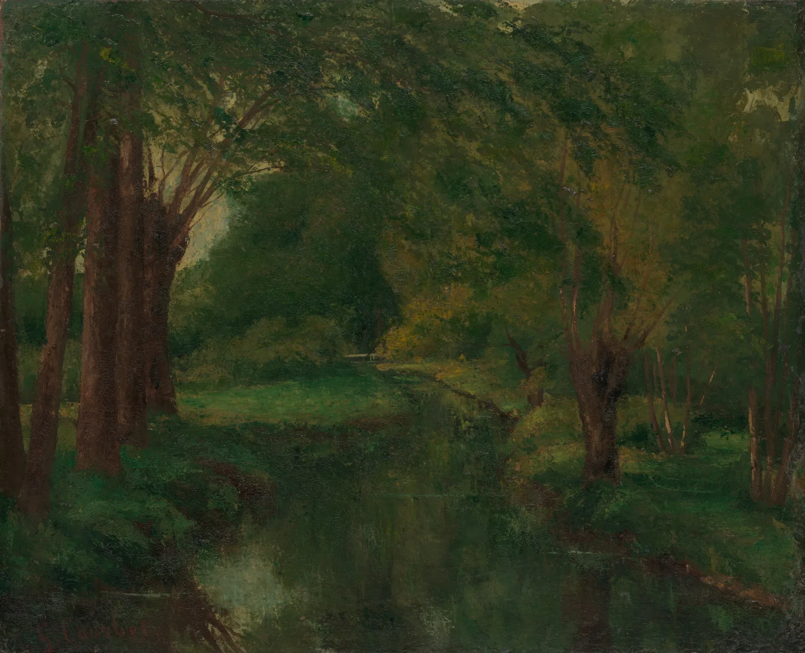 A Brook In A Clearing Wall Art by Gustave Courbet - Canvas Print