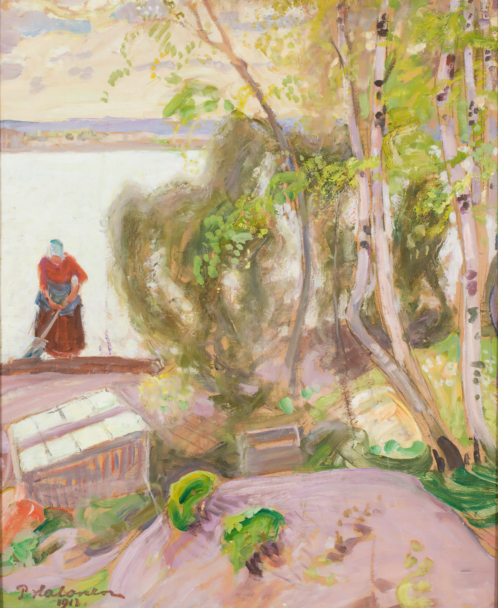 From The Garden Wall Art by Pekka Halonen - Canvas Print