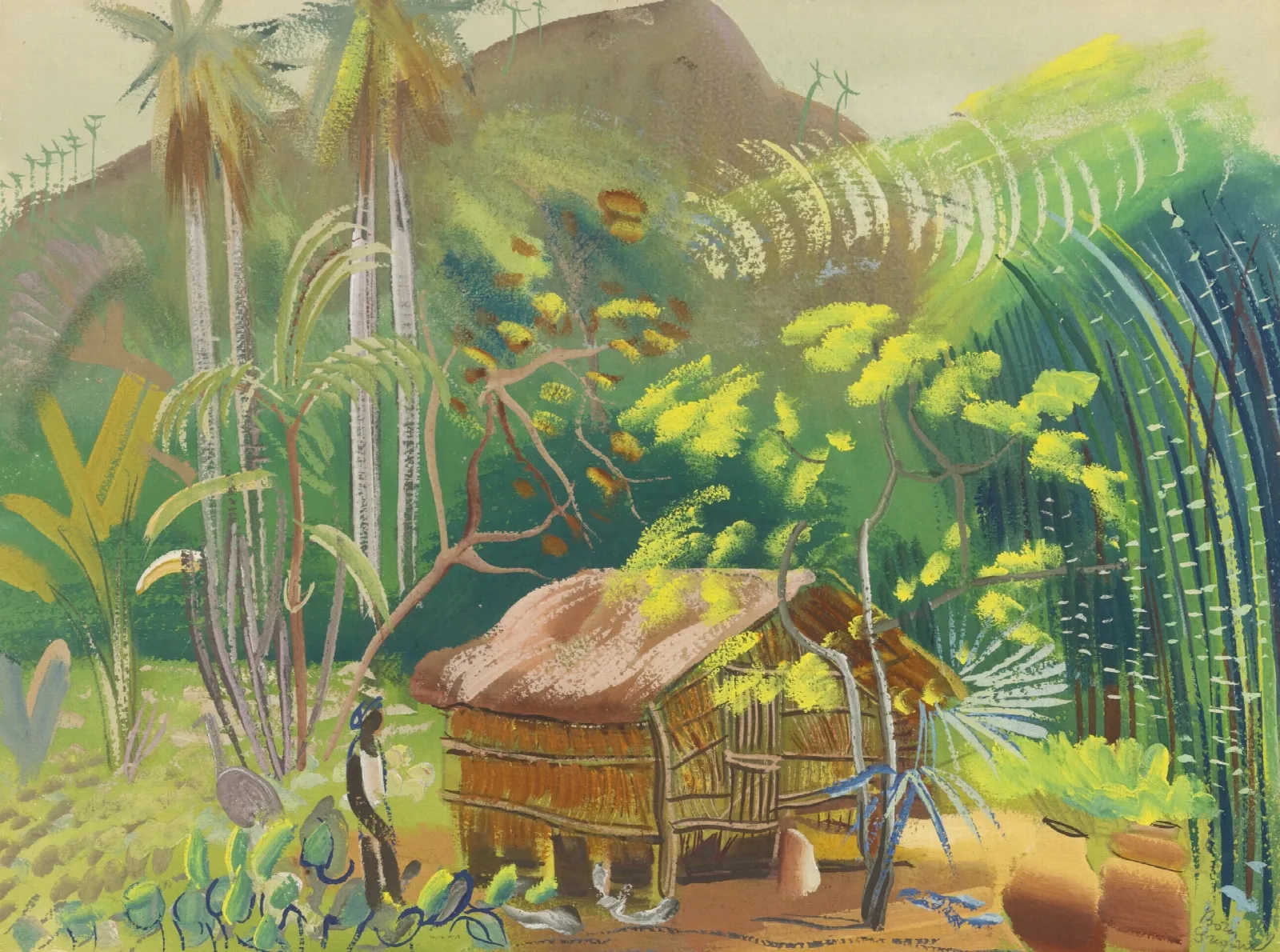 Native Hut Brazil Wall Art by Boris Grigoriev - Canvas Print