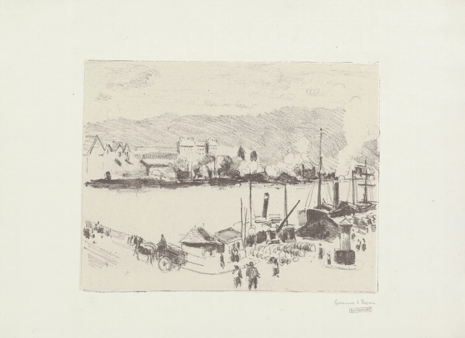 Quai Boieldieu A Rouen Wall Art by Camille Pissarro - Canvas Print