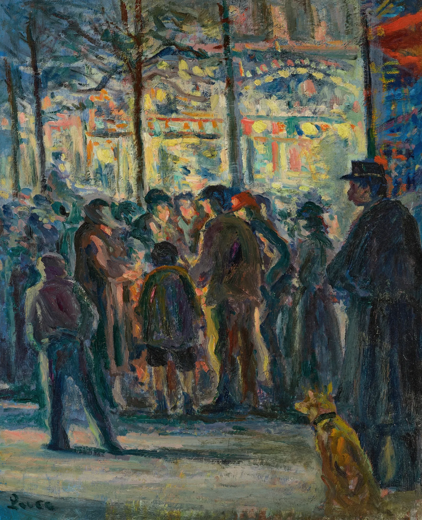 Scene De Rue En Hiver Wall Art by Maximilien Luce - Canvas Print