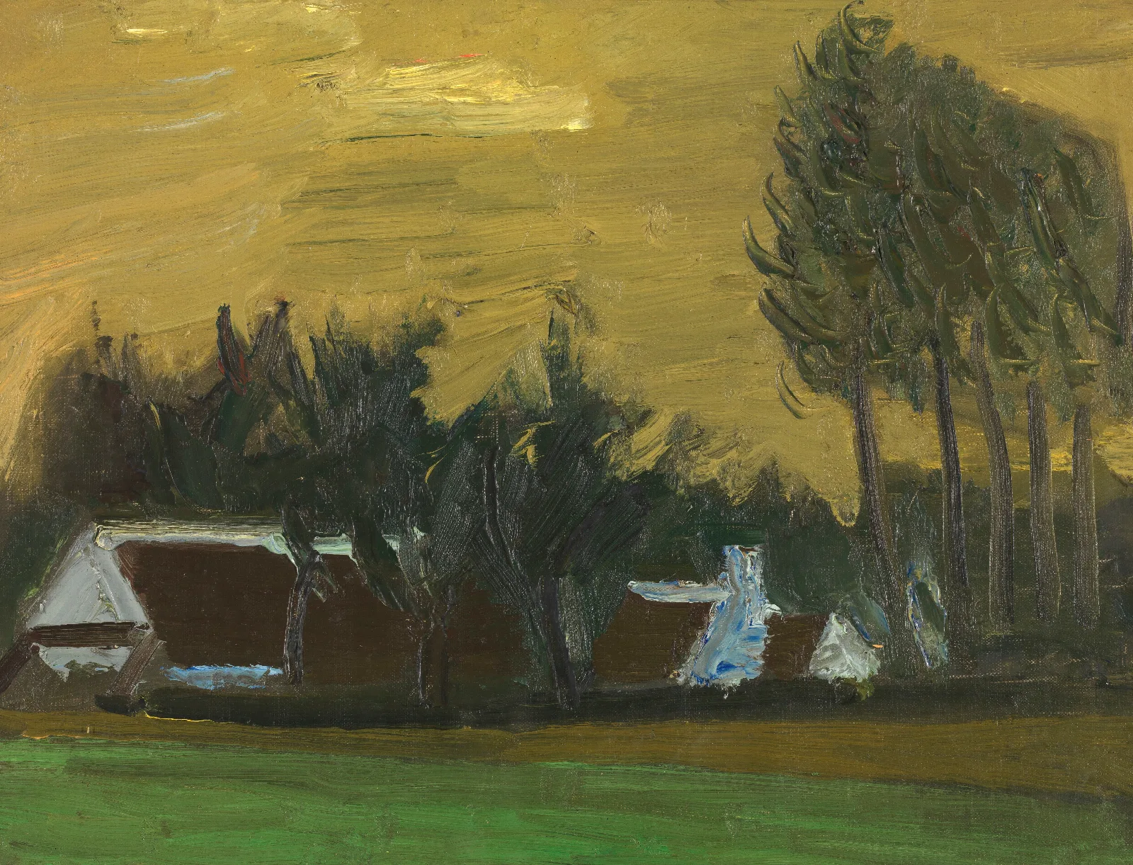 Landscape With Black Italian Poplars Wall Art by Gustave De Smet - Canvas Print
