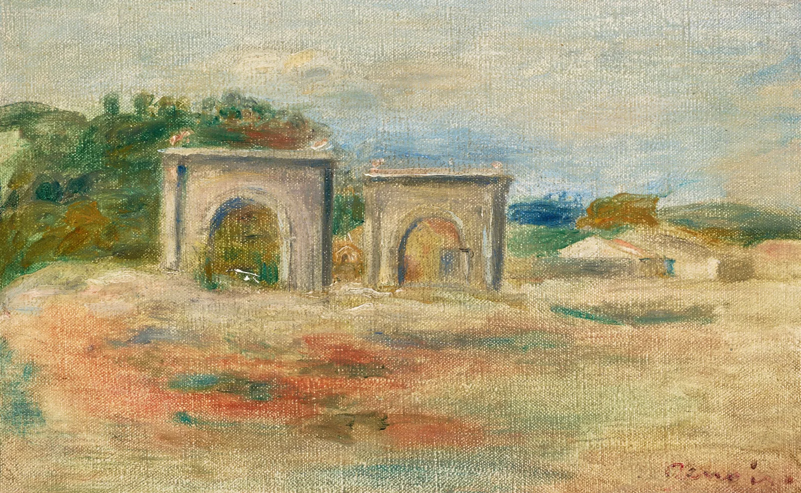 Paysage A Saint Chamas Wall Art by Pierre-Auguste Renoir - Canvas Print