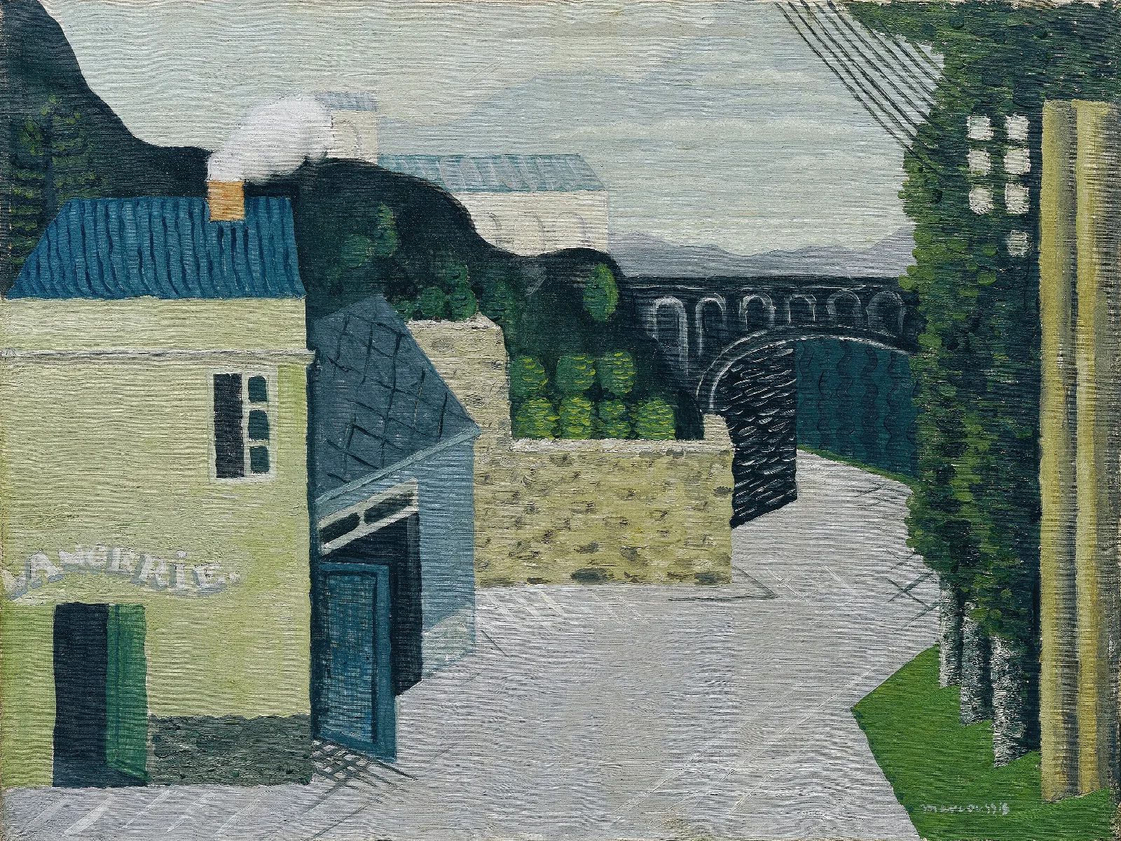 City With Viaduct Wall Art by Louis Marcoussis - Canvas Print