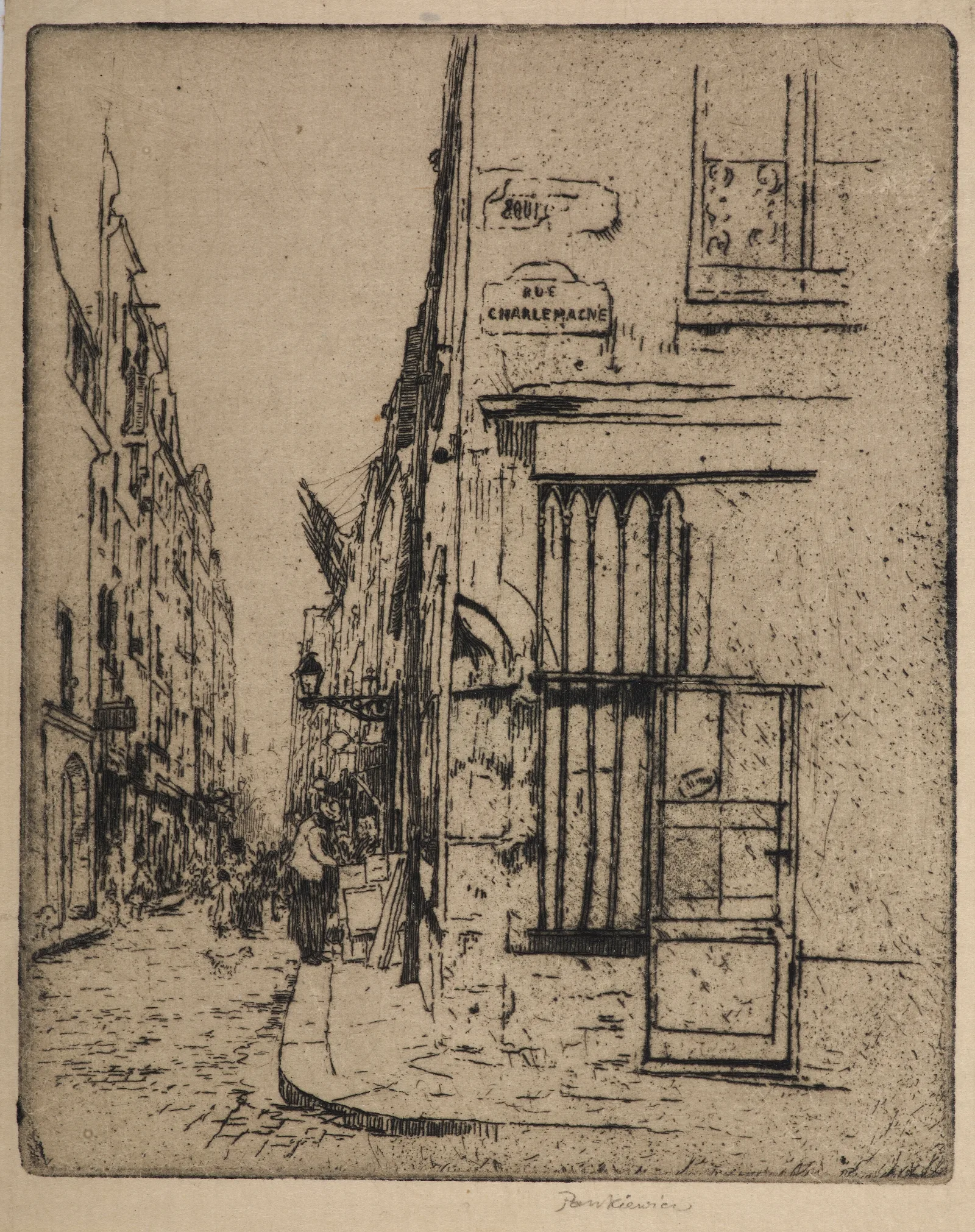 Charlemagne Street In Paris Wall Art by Józef Pankiewicz - Canvas Print