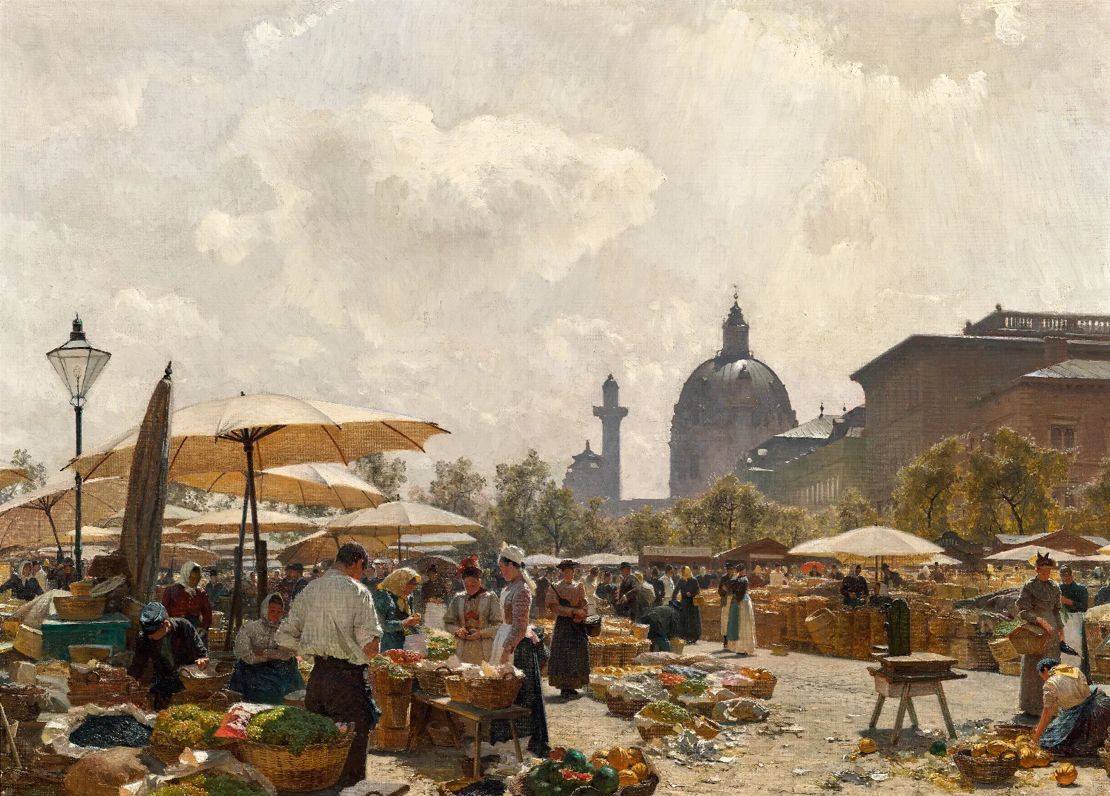 Der Naschmarkt In Wien Wall Art by Carl Moll - Canvas Print