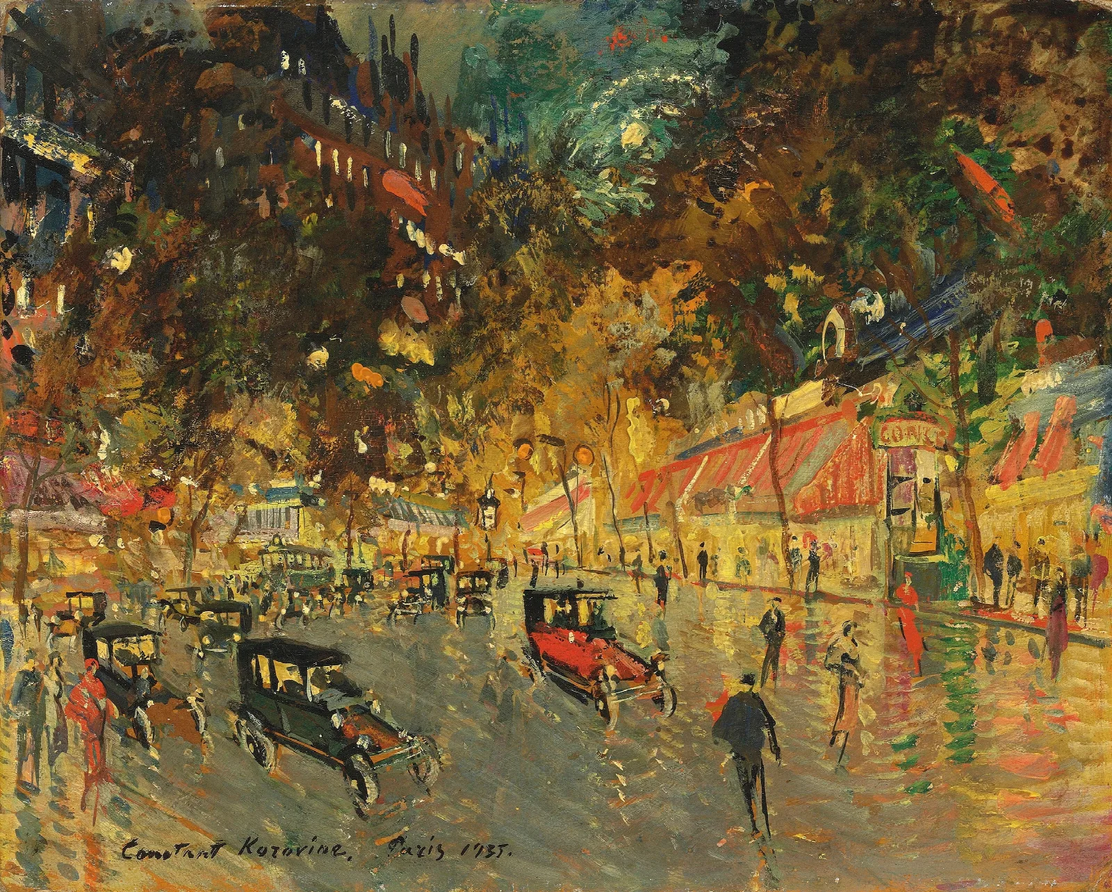 Grands Boulevards Richelieu Drouot Wall Art by Konstantin Alexeevich Korovin - Canvas Print