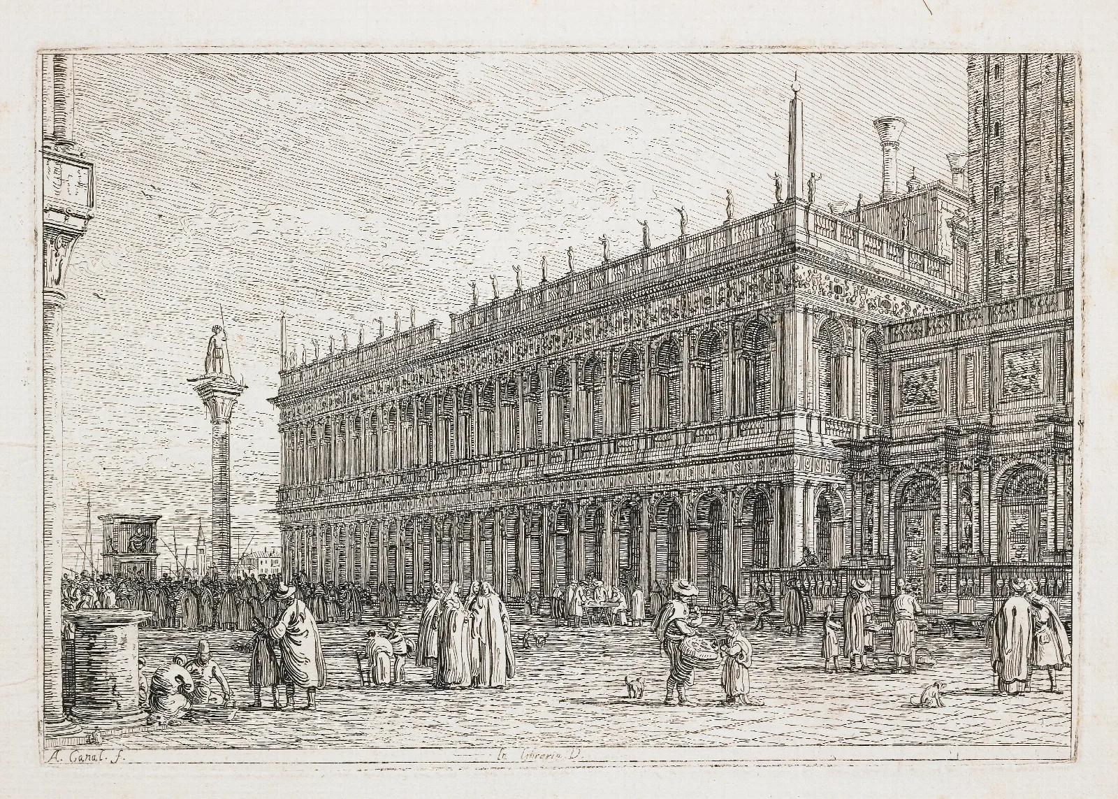 La Libreria V The Library Venice Wall Art by Canaletto - Canvas Print