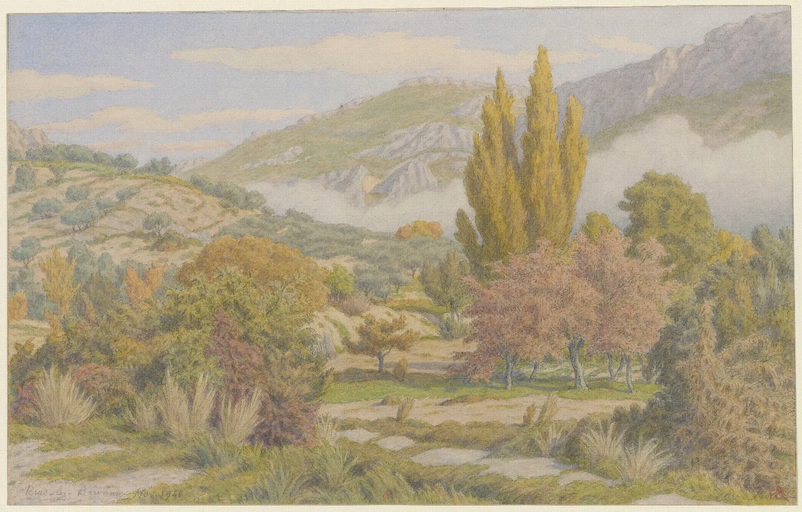 Buis Les Baronnies Vallee De Louzeve Wall Art by Henri Rivière - Canvas Print