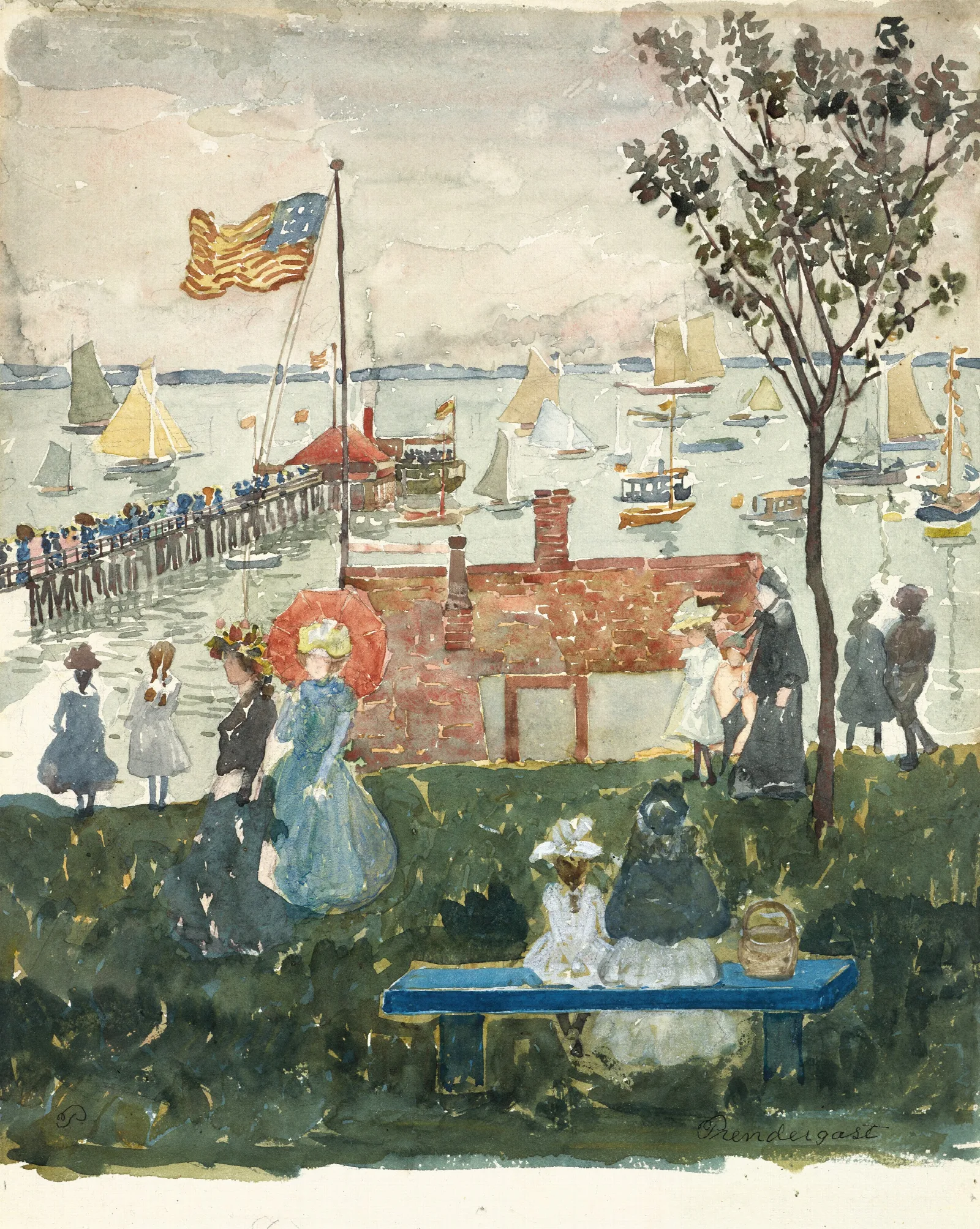 Excursionists Nahant Wall Art by Maurice Prendergast - Canvas Print