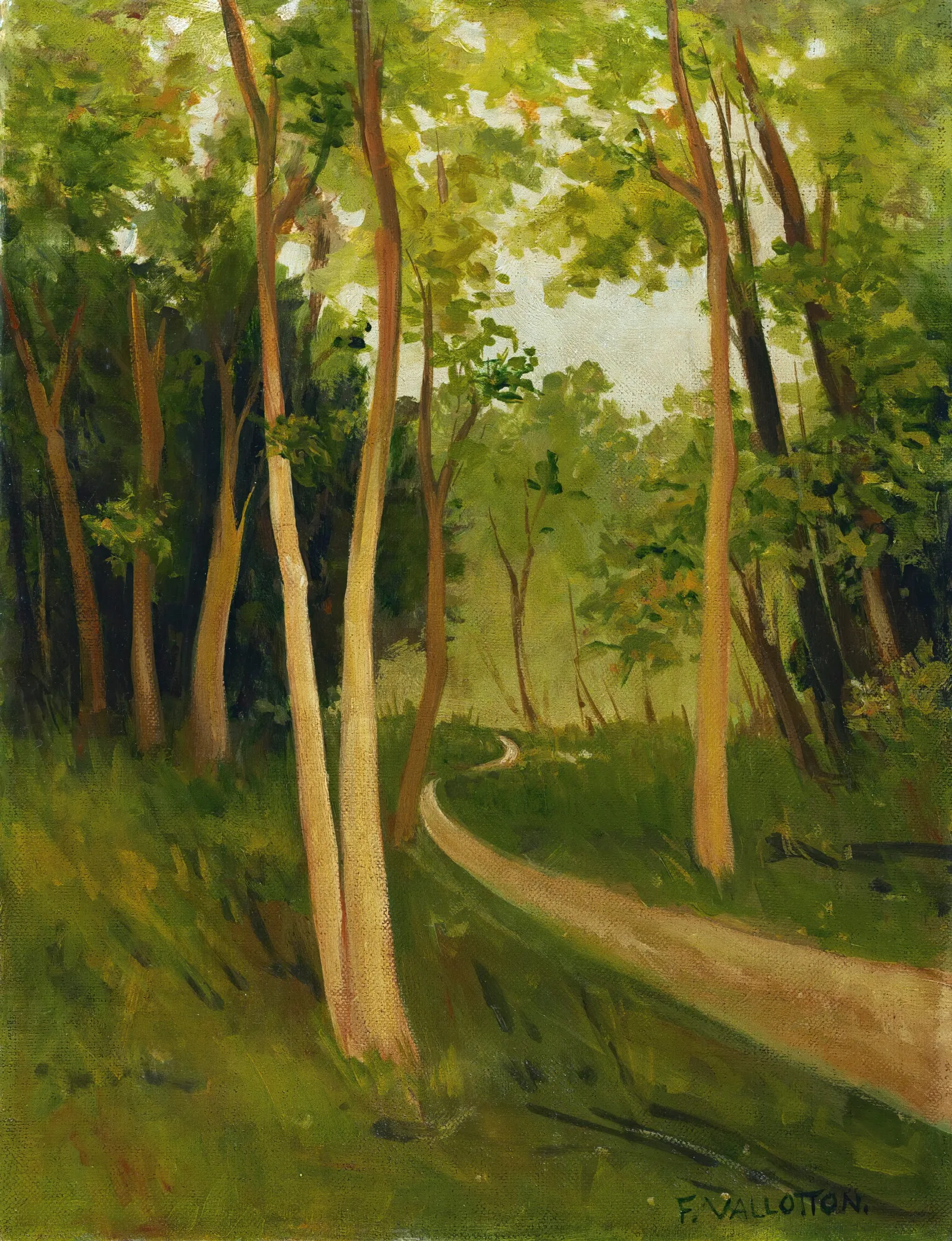 Track In The Bois De Boulogne Wall Art by Félix Vallotton - Canvas Print