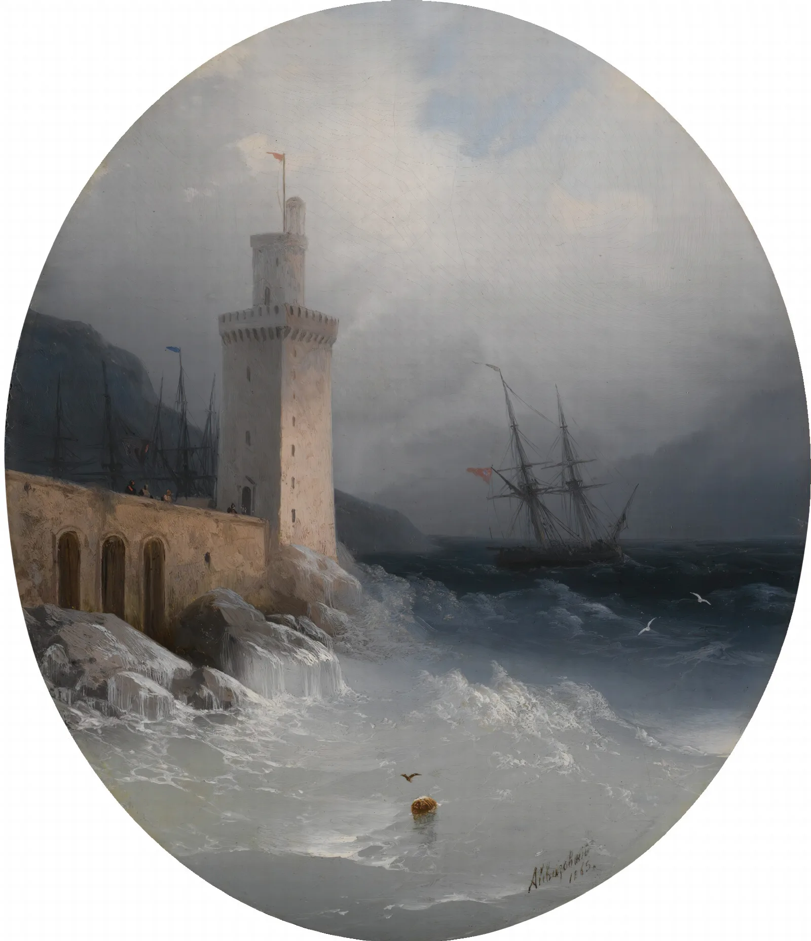 View Of The Amalfi Coast 3 Wall Art by Ivan Konstantinovich Aivazovsky - Canvas Print