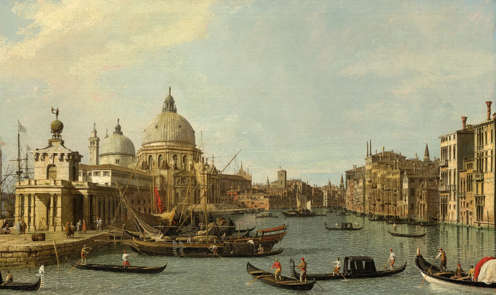 Venice The Mouth Of The Grand Canal From The East Wall Art by Canaletto - Canvas Print