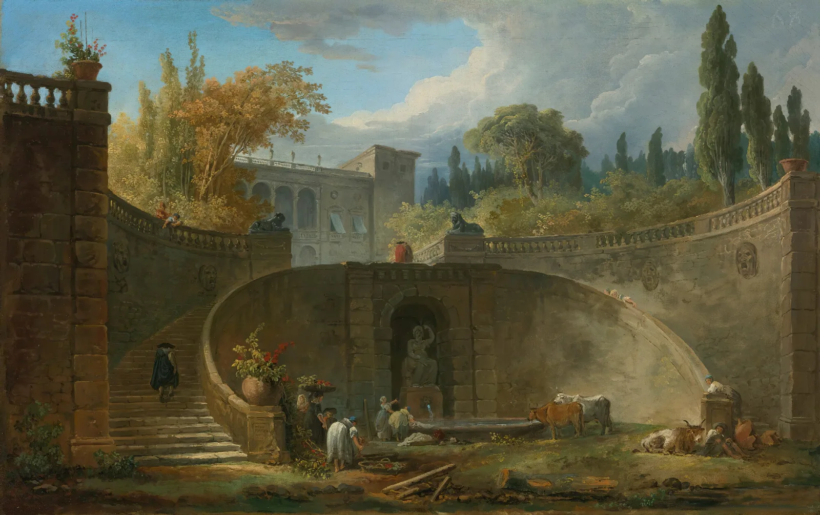 Villa Farnese With Gardens At Caprarola Wall Art by Hubert Robert - Canvas Print