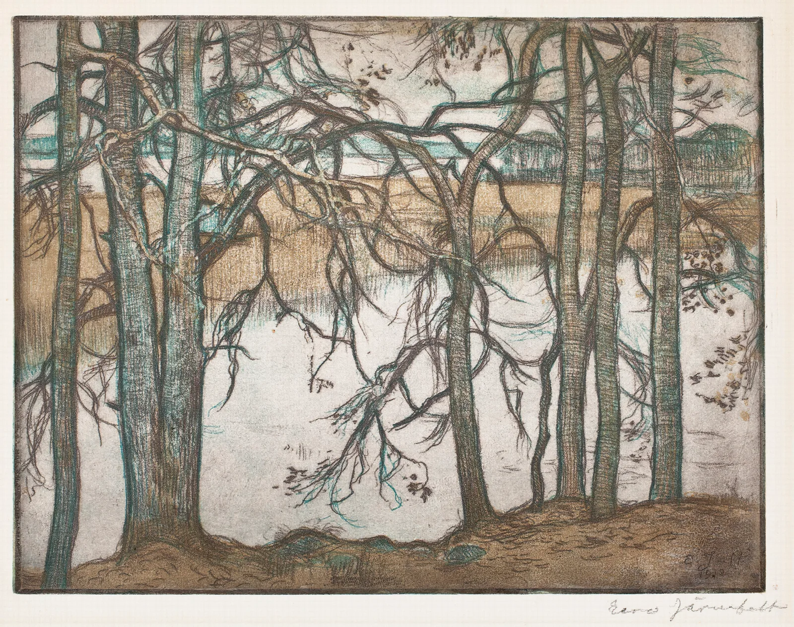 Lake Shore With Reeds 2 Wall Art by Eero Järnefelt - Canvas Print