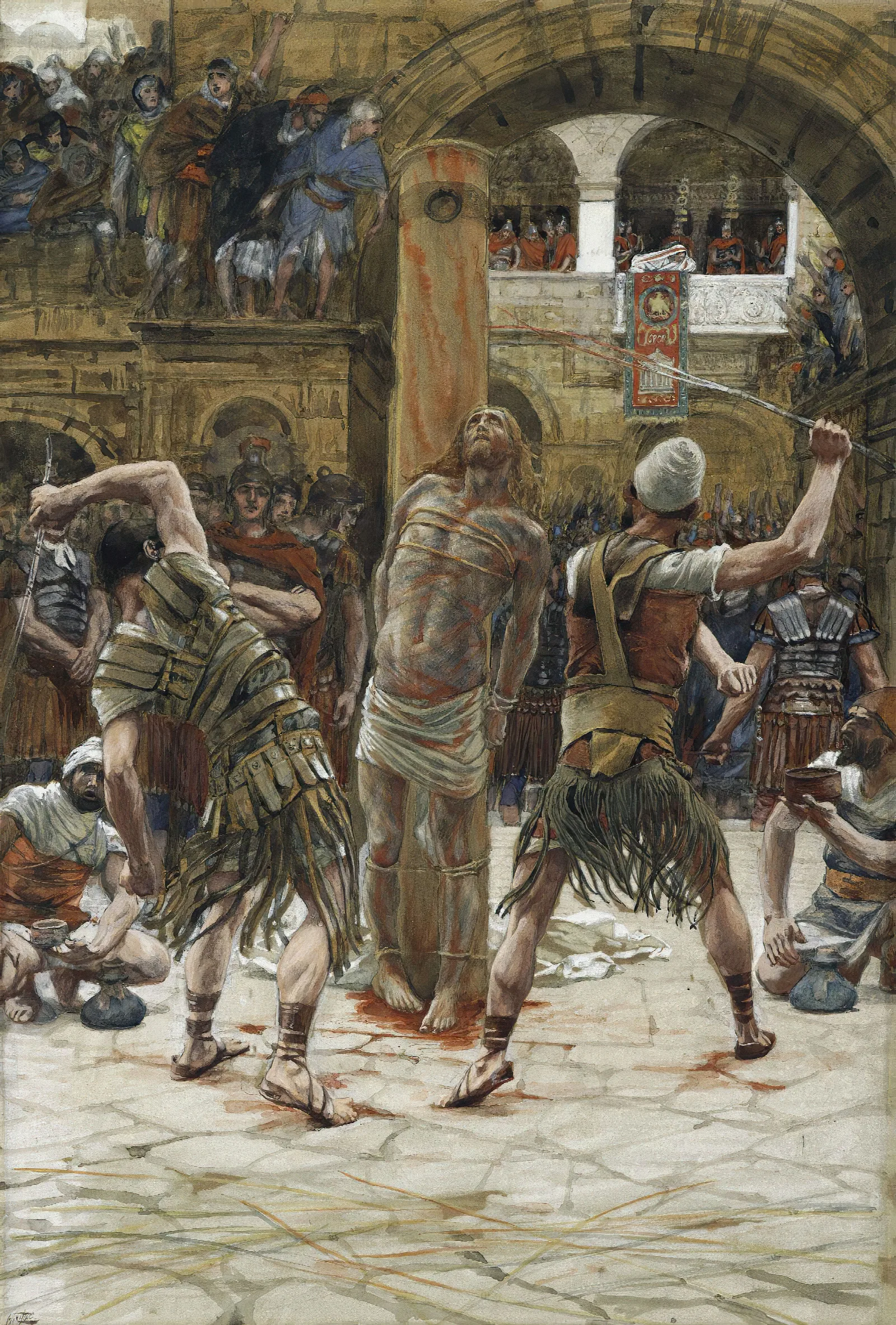 The Scourging On The Front Wall Art by James Tissot - Canvas Print