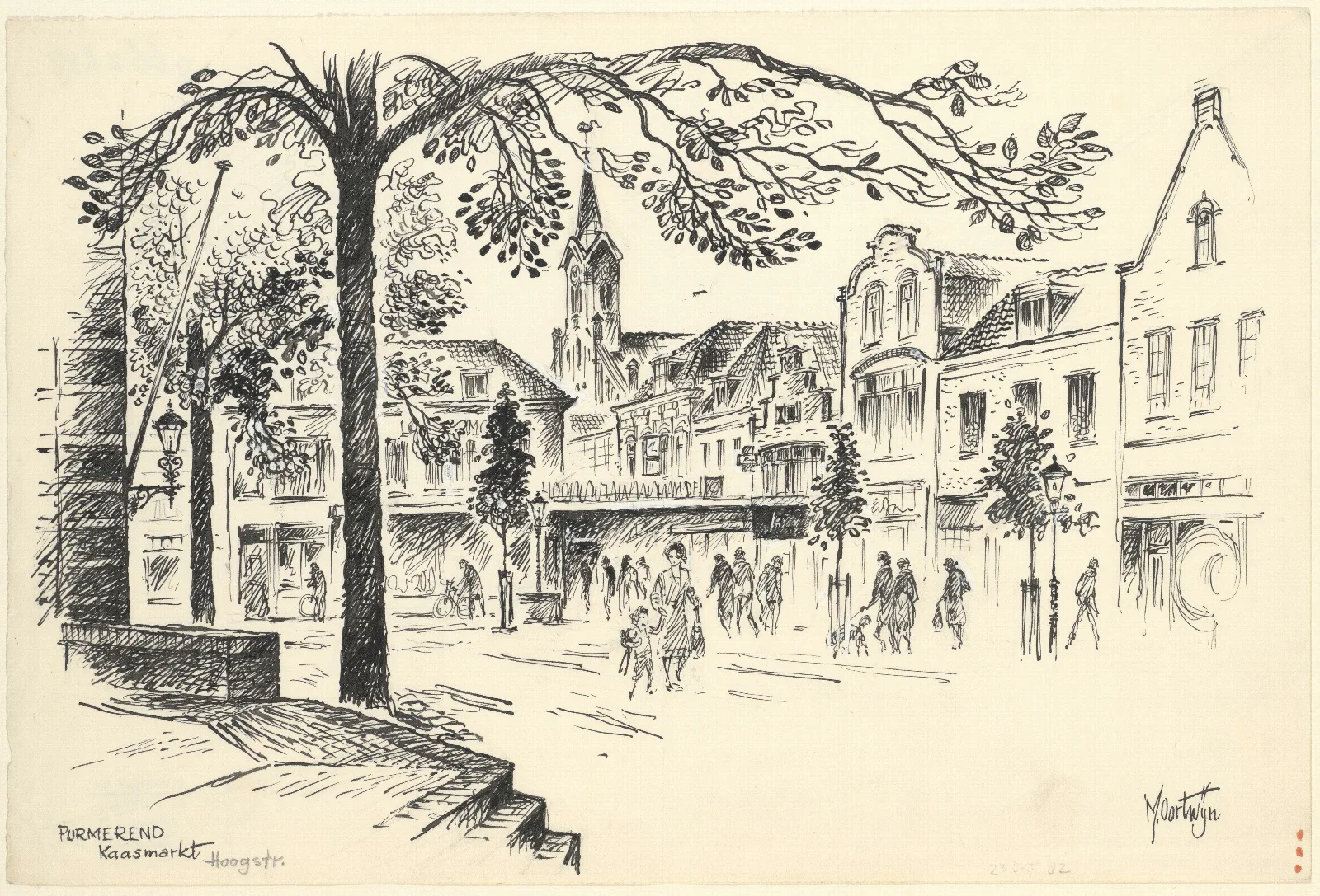 De Kaasmarkt Te Purmerend Wall Art by Maarten Oortwijn - Canvas Print