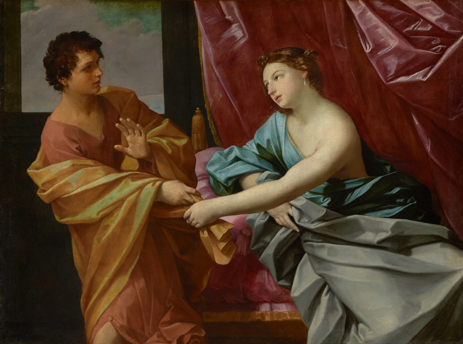 Joseph And Potiphars Wife 2 Wall Art by Guido Reni - Canvas Print