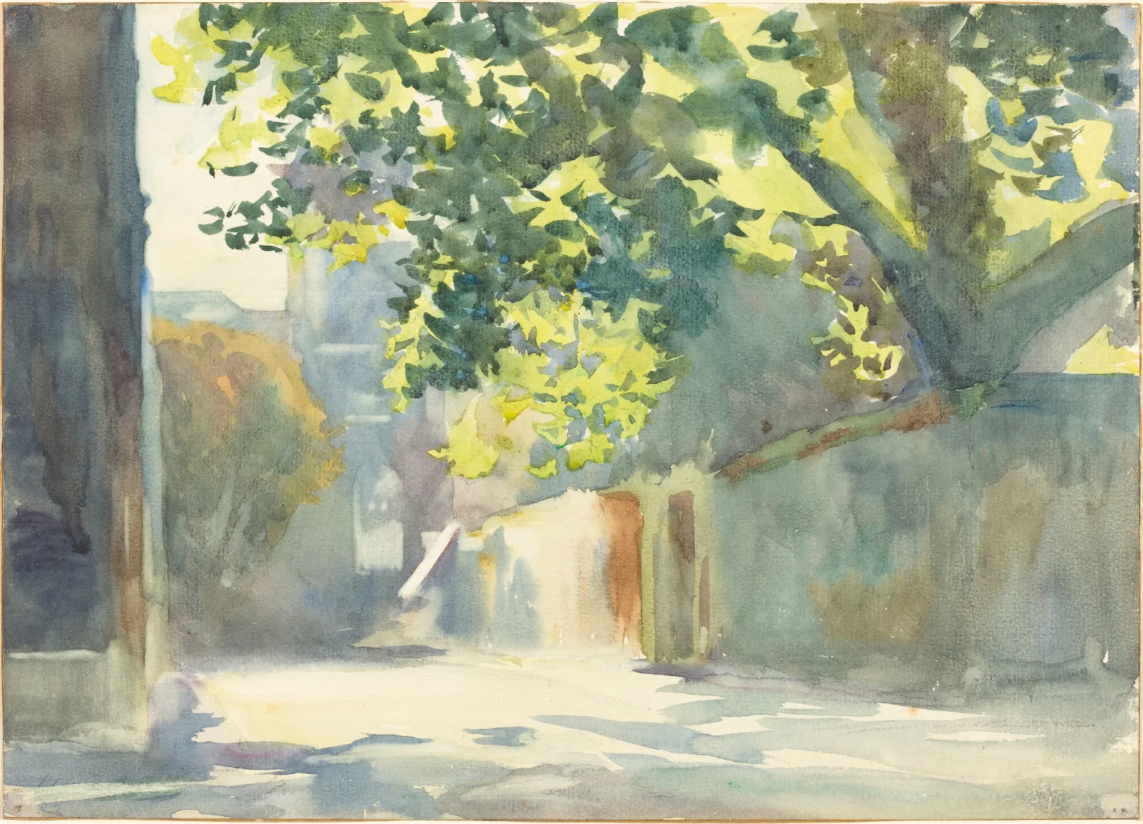 Sunlit Wall Under A Tree Wall Art by John Singer Sargent - Canvas Print