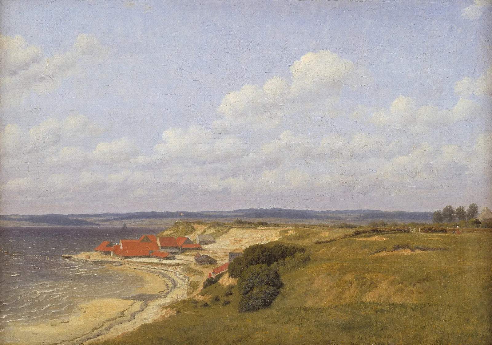 Renbjaerg Tileworks By Flensburg Fiord Wall Art by Christoffer Wilhelm Eckersberg - Canvas Print