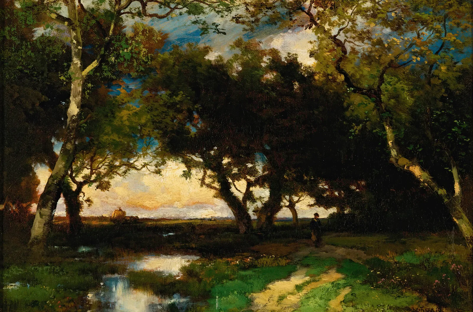 Under The Trees 2 Wall Art by Thomas Moran - Canvas Print