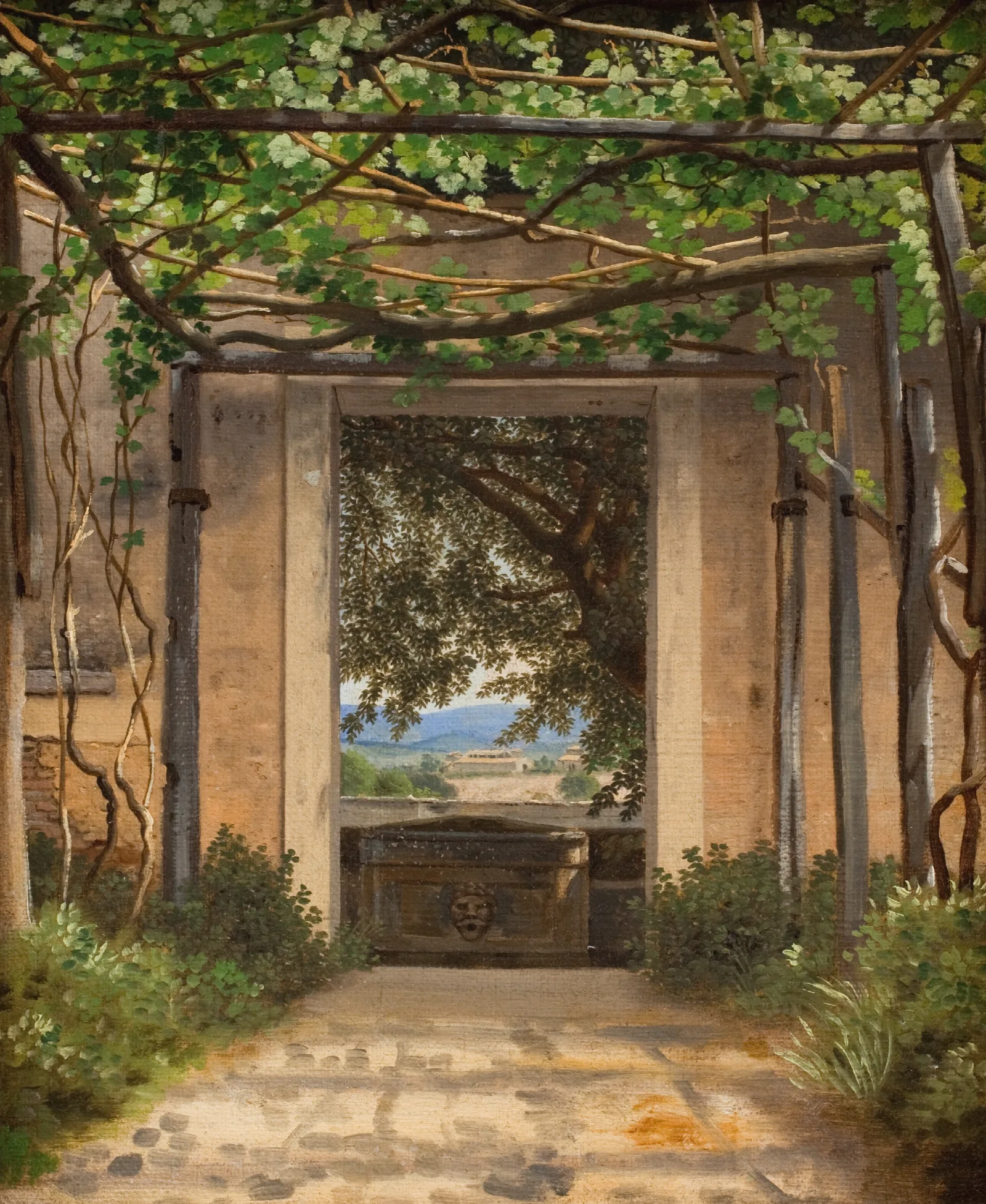 A Pergola Italy Wall Art by Christoffer Wilhelm Eckersberg - Canvas Print