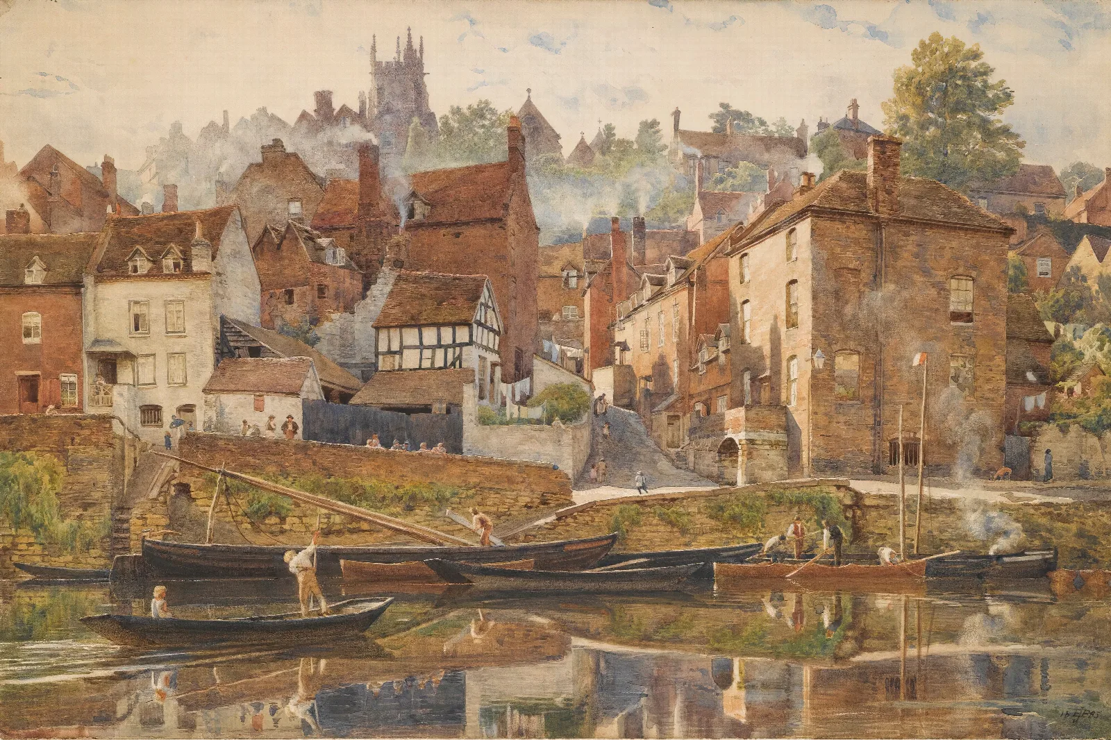 By Severnside Bridgnorth Wall Art by Edward John Poynter - Canvas Print