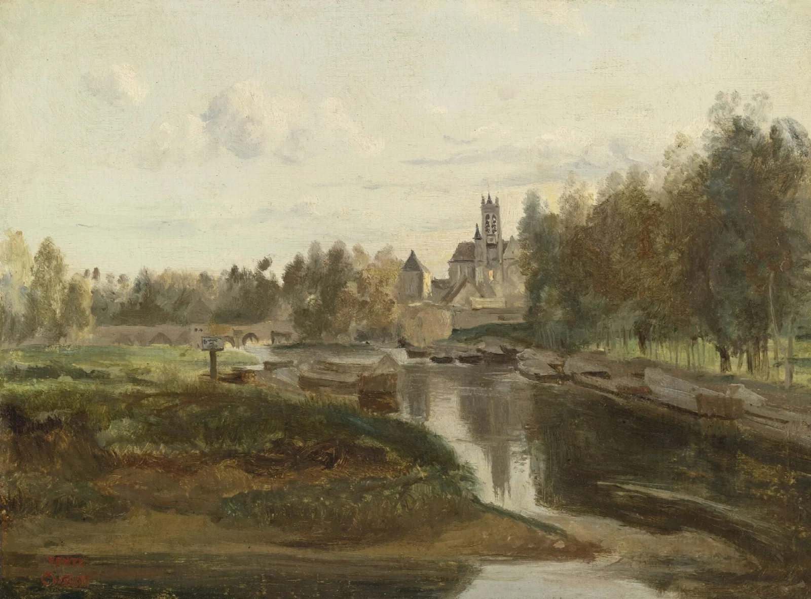 Vue De Moret Sur Loing Wall Art by Jean-Baptiste-Camille Corot - Canvas Print