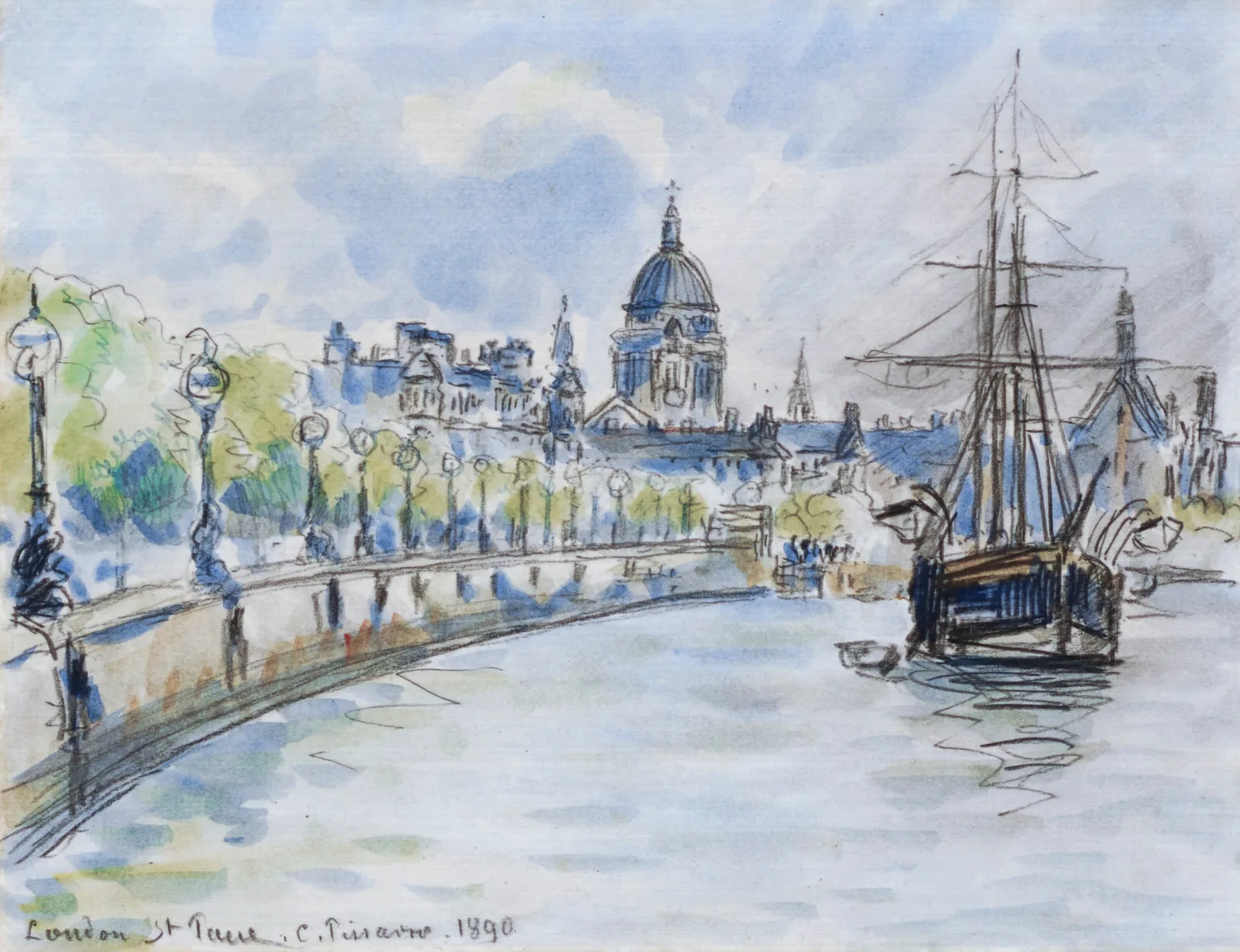 London St Pauls Cathedral Wall Art by Camille Pissarro - Canvas Print