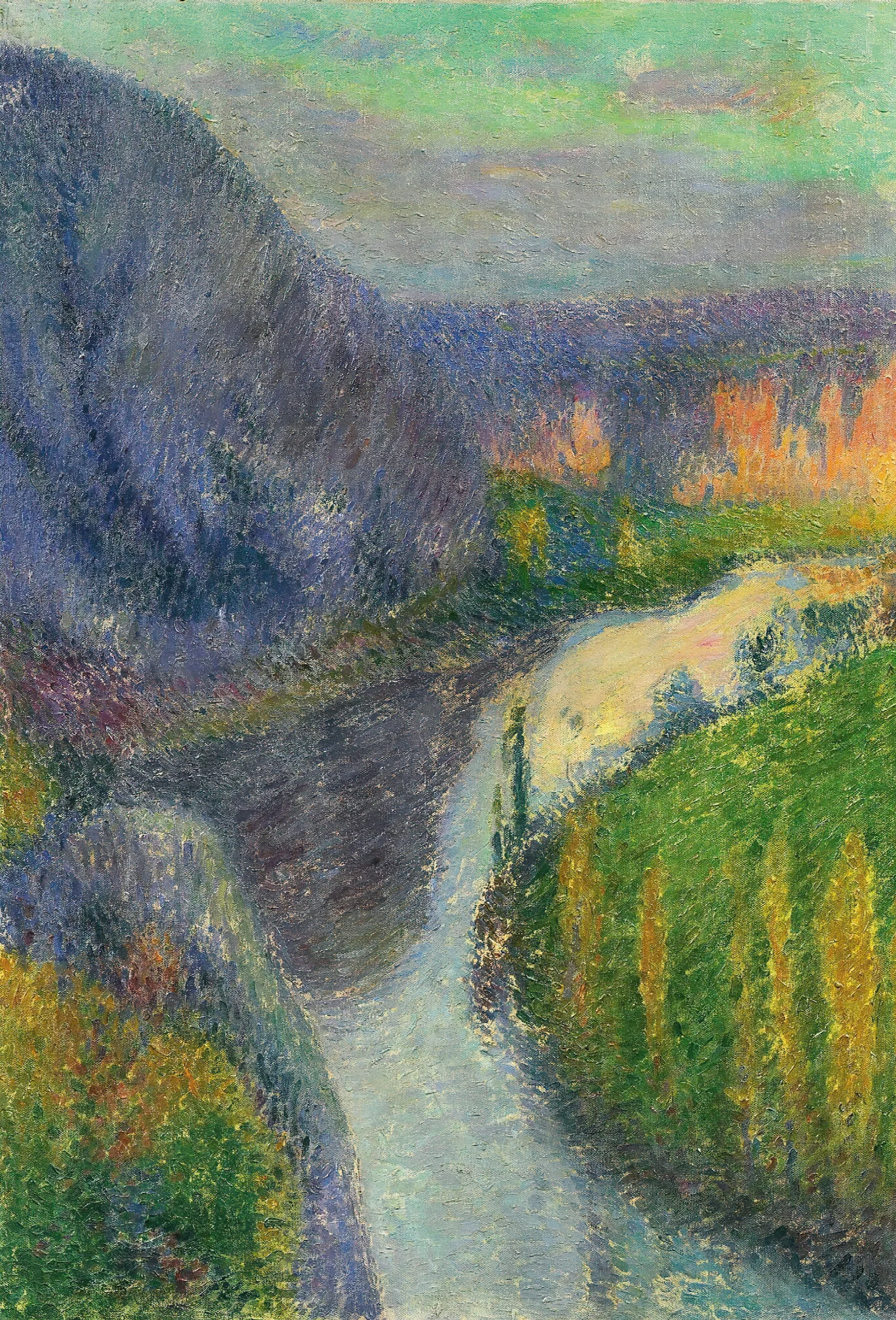 La Vallee Du Lot Pres De Saint Cirq Lapopie Wall Art by Henri Martin - Canvas Print