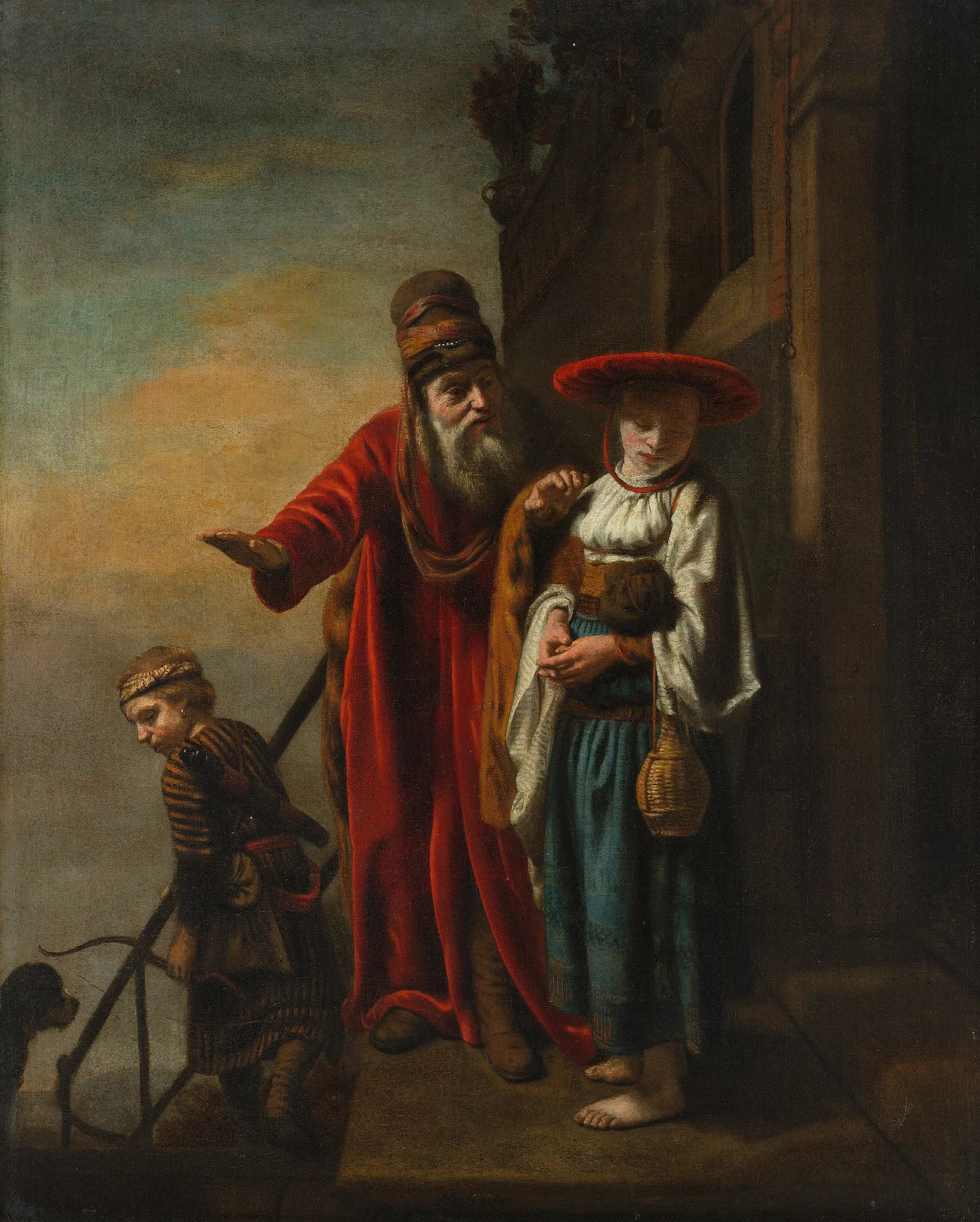 Abraham Dismissing Hagar And Ishmael 2 Wall Art by Nicolaes Maes - Canvas Print