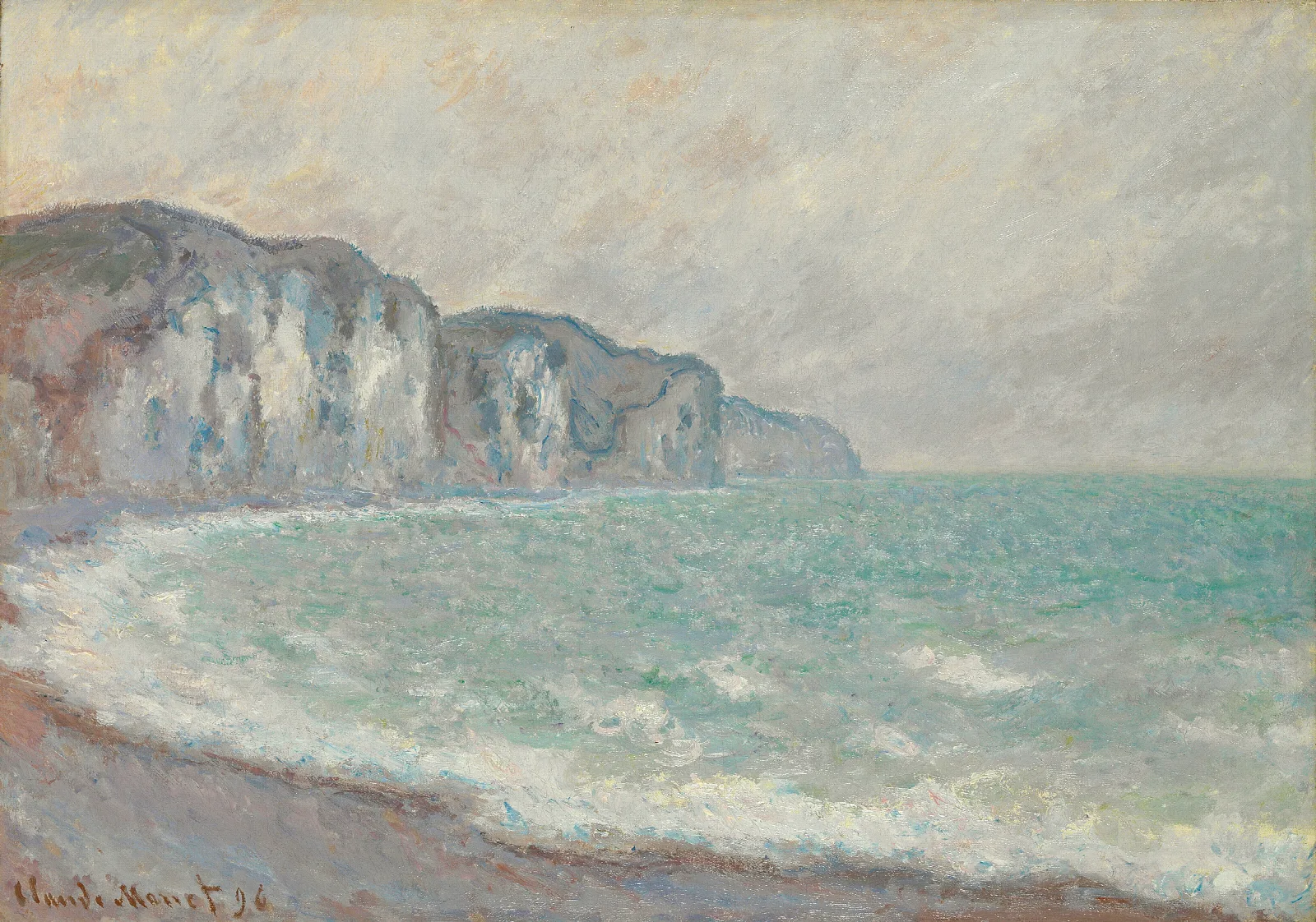 Falaise De Pourville Wall Art by Claude Monet - Canvas Print