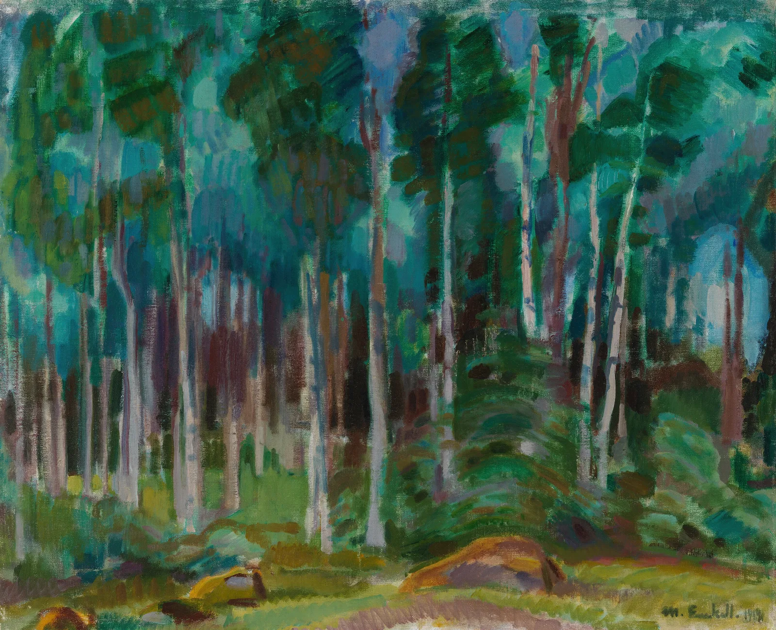 Birches In Vaaksy Wall Art by Magnus Enckell - Canvas Print