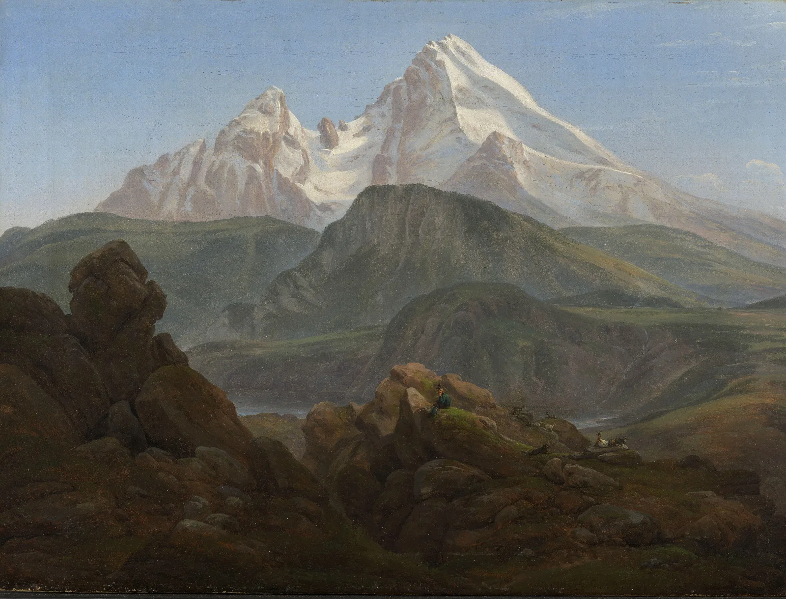 The Watzmann Wall Art by Johan Christian Dahl - Canvas Print
