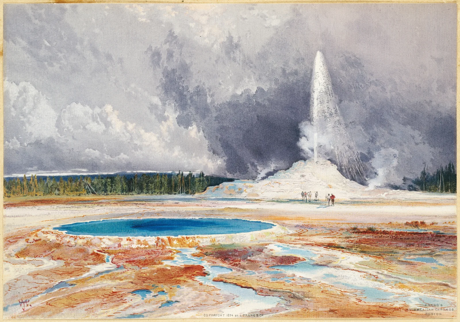 Old Castle Geyser Wall Art by Thomas Moran - Canvas Print
