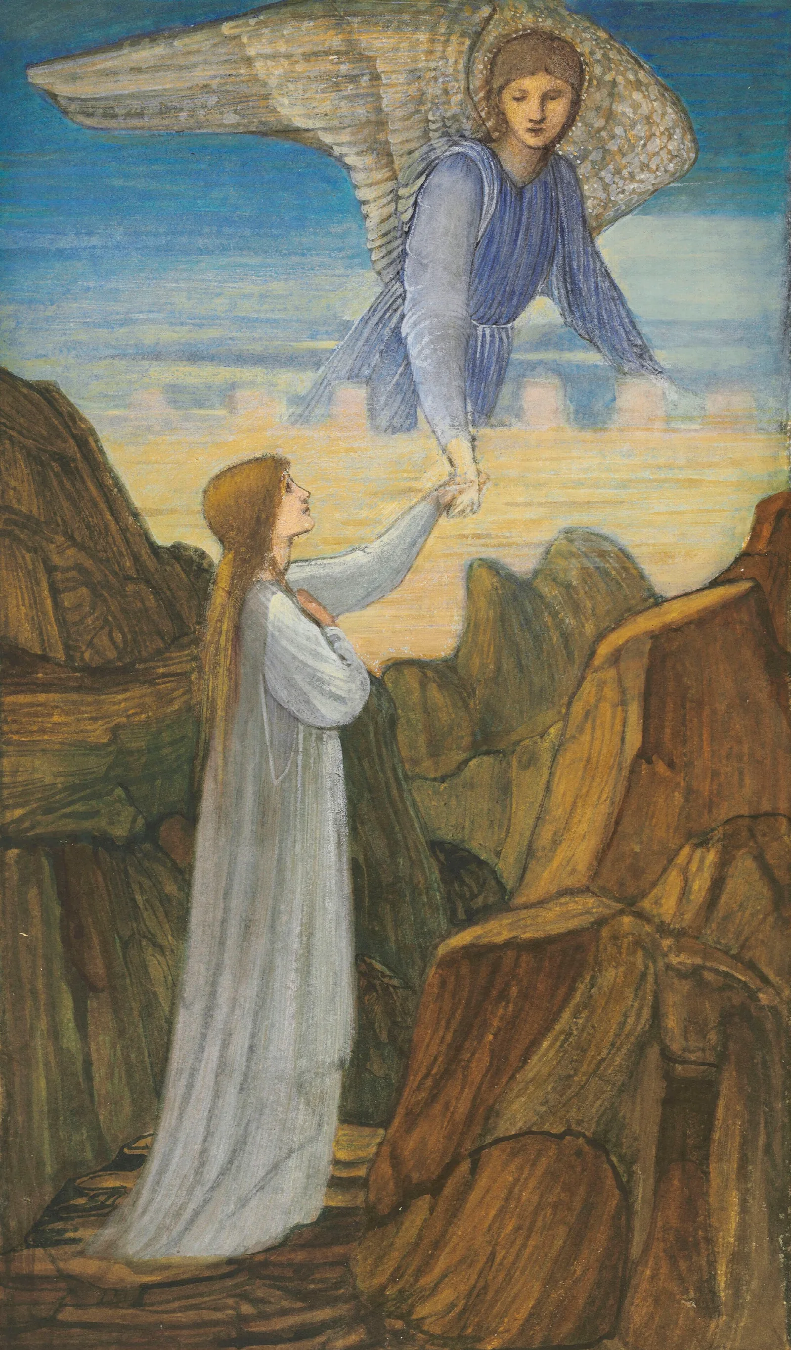 The Guardian Angel 5 Wall Art by Sir Edward Coley Burne-Jones - Canvas Print
