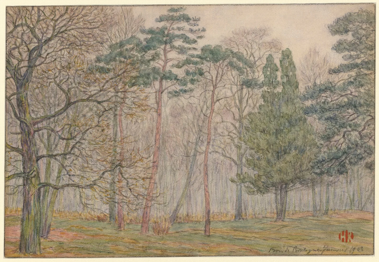 Bois De Boulogne 5 Wall Art by Henri Rivière - Canvas Print