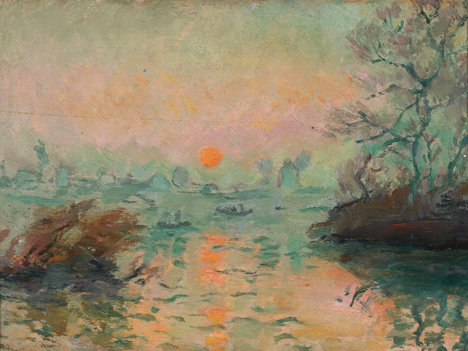 Landscape At Sunset 6 Wall Art by Tadeusz Makowski - Canvas Print